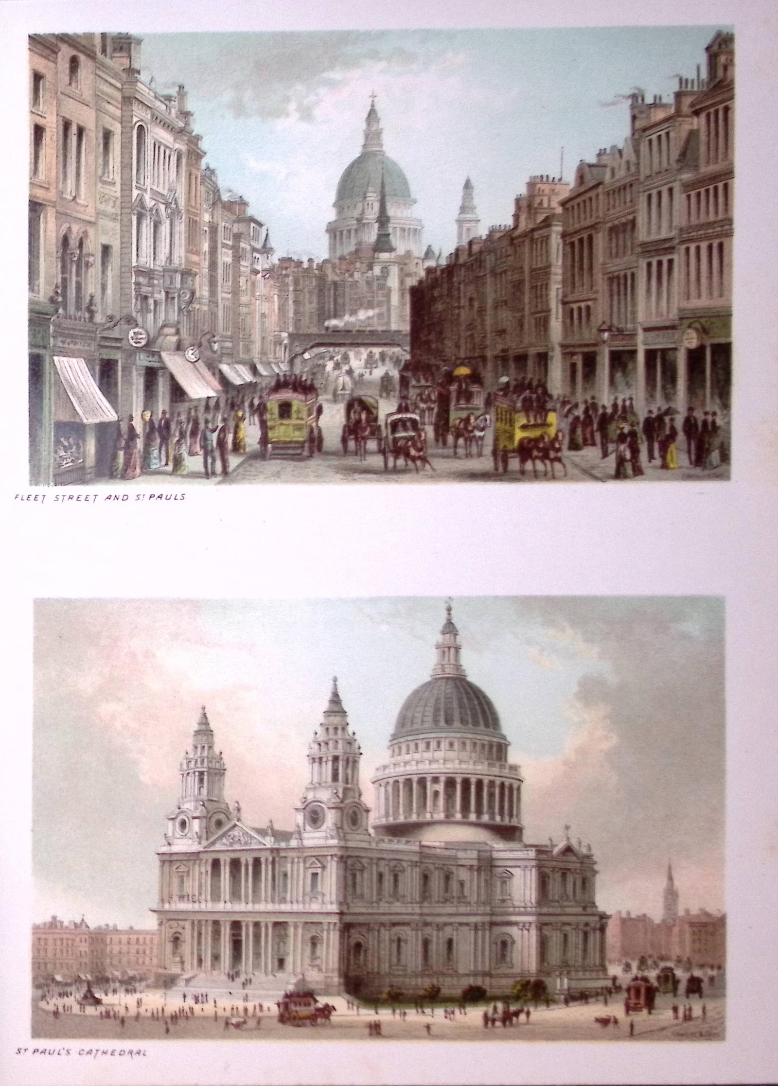 London St Pauls Cathedral & Fleet Street Victorian Antique Print-3: Title: London St Pauls Cathedral & Fleet Street Victorian Antique Print-3 Description: This Antique Illustration Has Been Removed from a First Edition of. English Scenery Cities, Lakes and