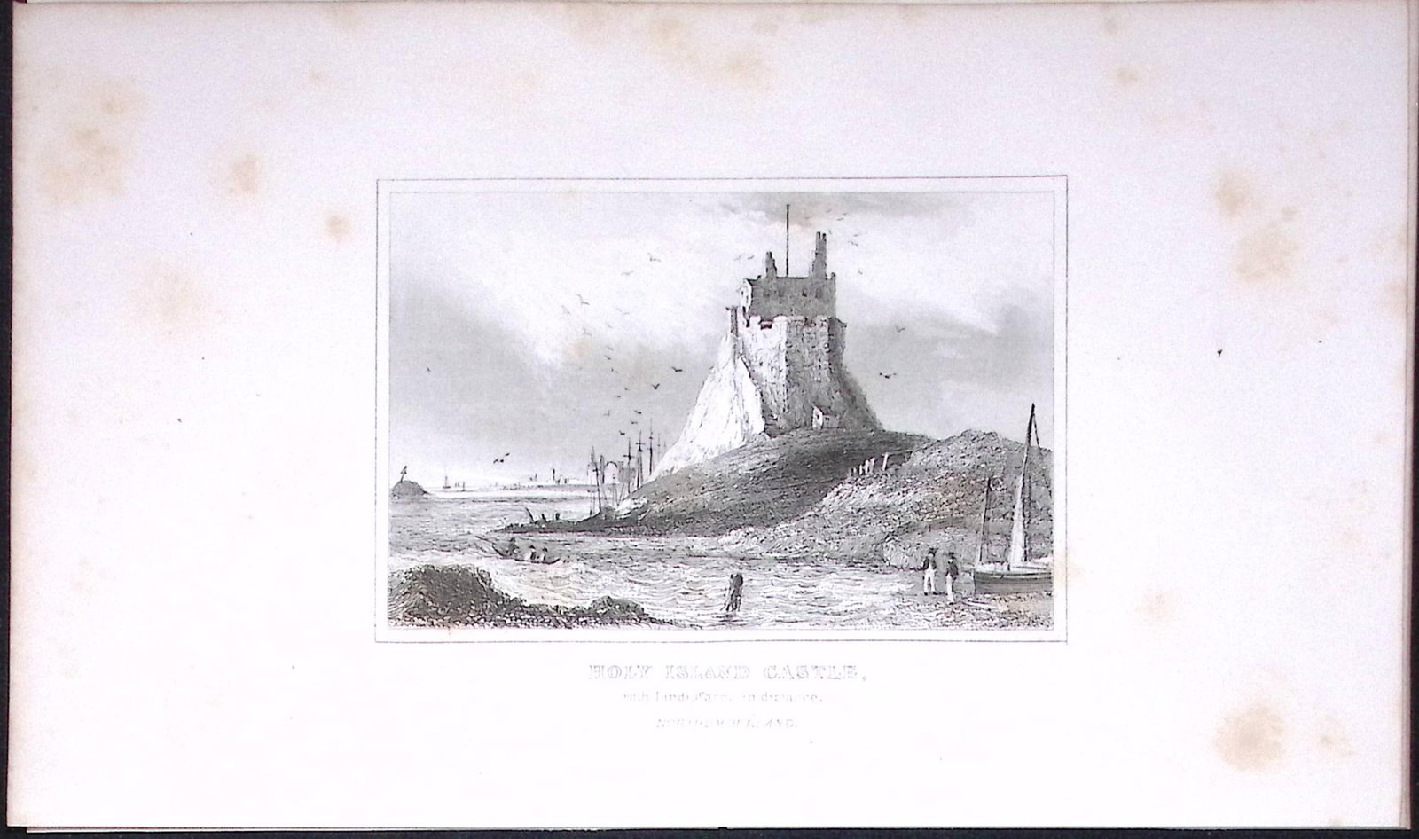 Holy Island Castle Dugdale & Archer Antique 180 Years-Old Copper Plate Print-31: Title: Holy Island Castle Dugdale & Archer Antique 180 Years-Old Copper Plate Print-31 Description: This Antique Copper Plate Engraving Has Been Removed from an Antique Edition of. Thomas D