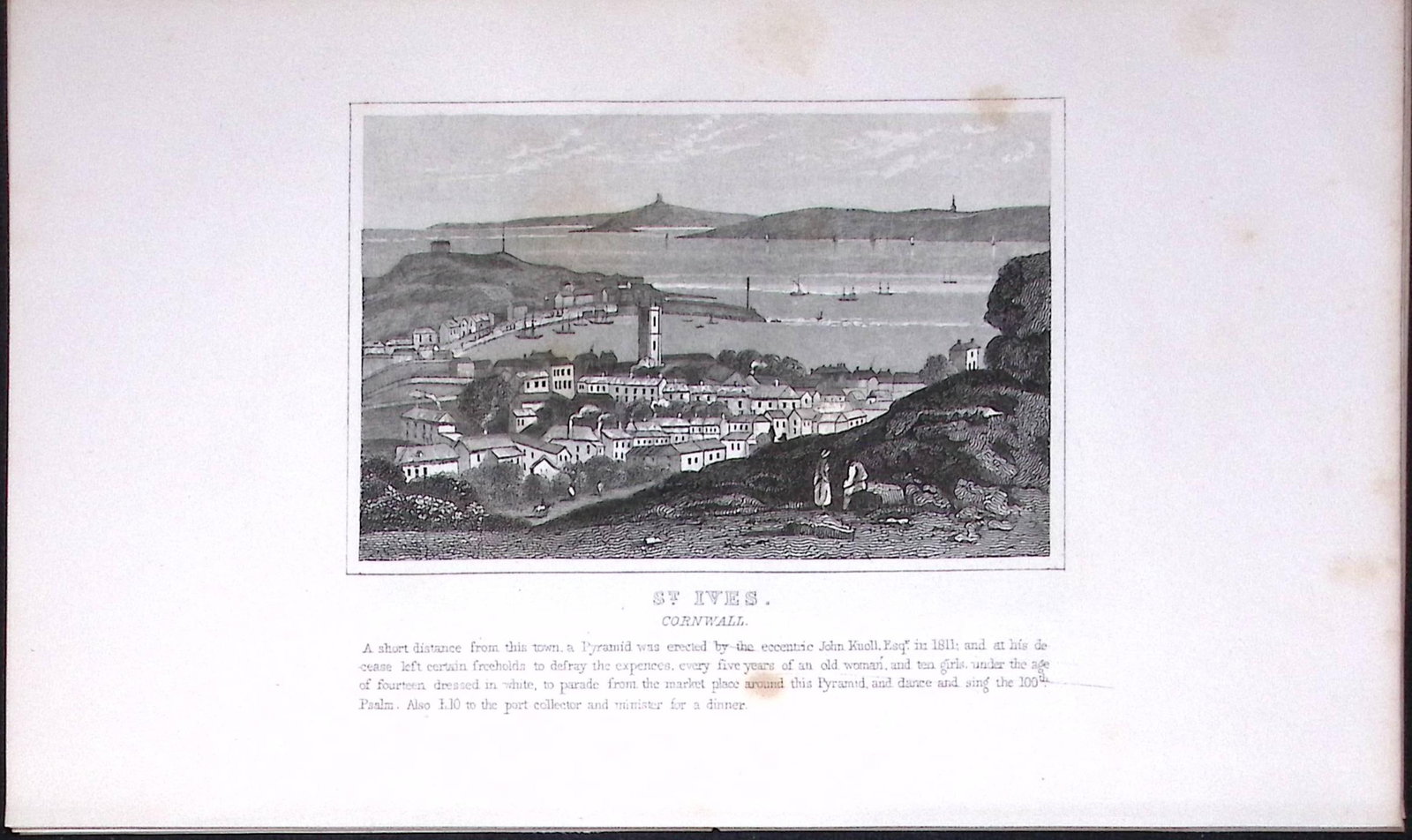 St Ives Cornwall Dugdale & Archer Antique 180 Years-Old Copper Plate Print-33 (1 of 1)