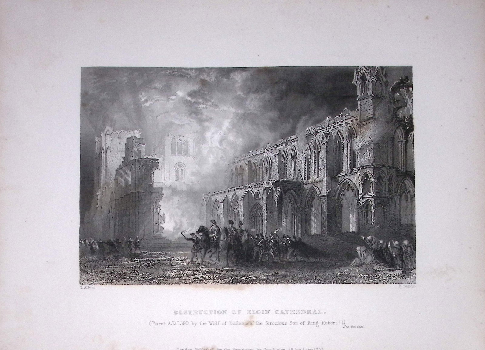 Elgin Cathedral Destruction Scotland 188 Years-Old W Beattie Antique Steel Engraving-60: Title: Elgin Cathedral Destruction Scotland 188 Years-Old W Beattie Antique Steel Engraving-60 Description: Scotland Illustrated in a Series of Views Takes Expressly for This Work by Messrs William