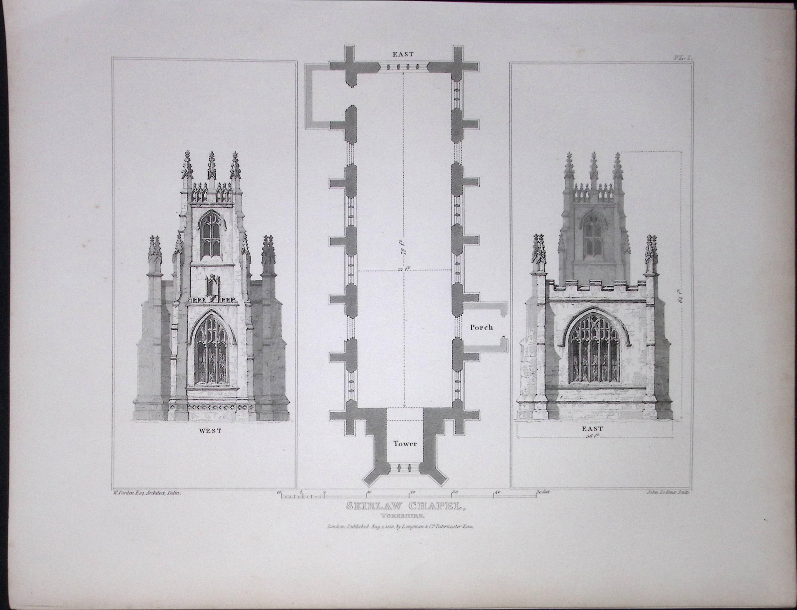 Skirlaw Chapel Yorkshire 190 Years-Old Rare John Britton Antique Steel Engraving-97: Title: Skirlaw Chapel Yorkshire 190 Years-Old Rare John Britton Antique Steel Engraving-97 Description: This 191 Years-Old Steel Gilt-Edged Engraved Plate Has Been Removed from an Antique Edition of.