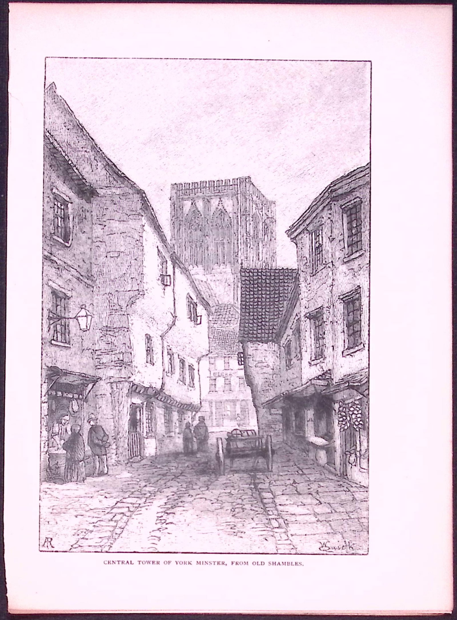 York Old Shambles Country Towns of Britain 145-Year-Old Woodcut Illustration-3 (1 of 1)