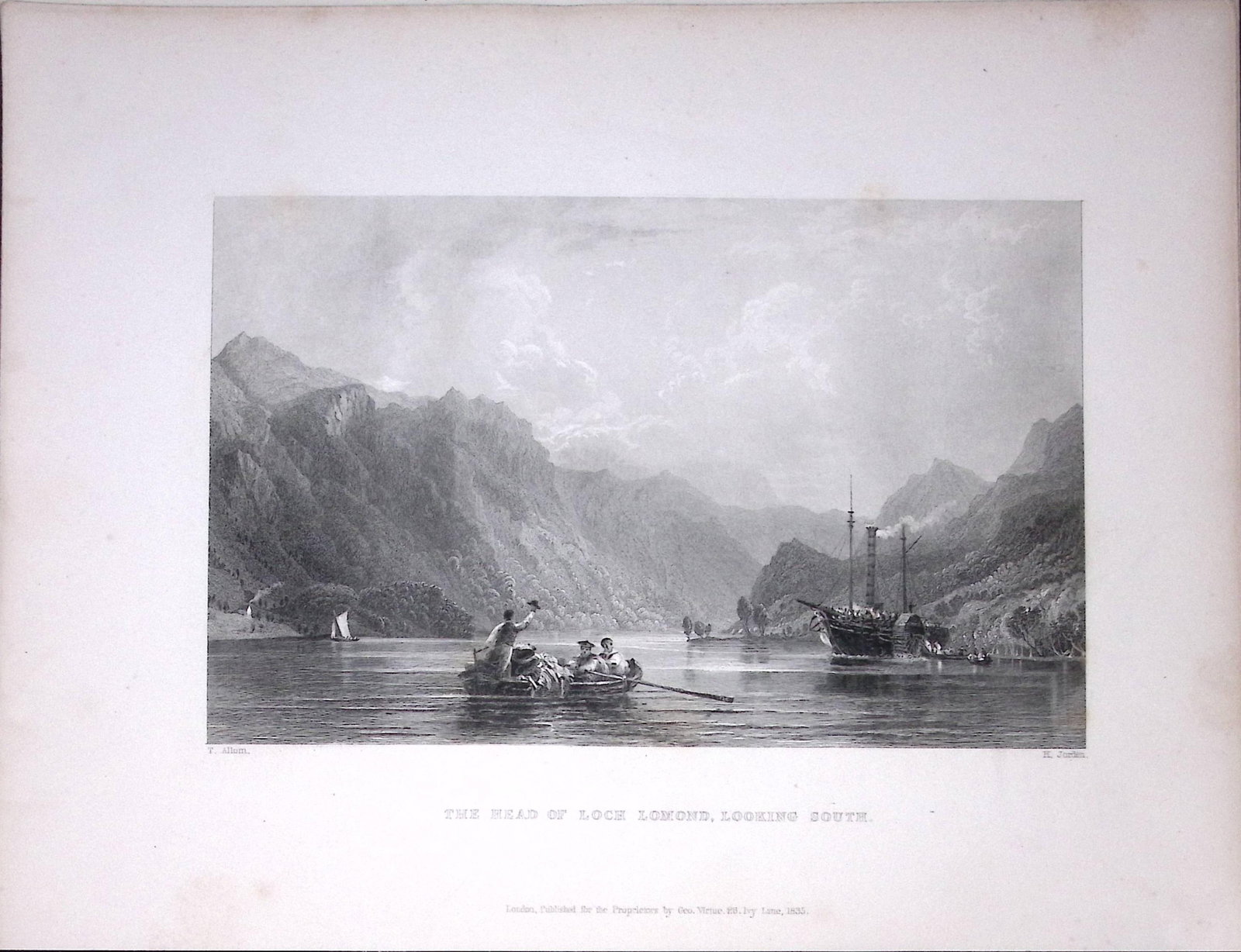 The Head of Loch Lomond Scotland 188 Years-Old W Beattie Antique Steel Engraving-49: Title: The Head of Loch Lomond Scotland 188 Years-Old W Beattie Antique Steel Engraving-49 Description: Scotland Illustrated in a Series of Views Takes Expressly for This Work by Messrs William