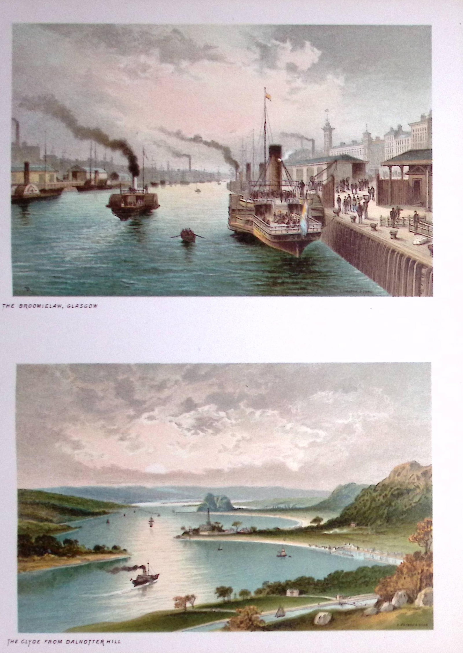 Scotland Glasgow Broomielaw Docks & The Clyde 1889 Antique Print-13a: Title: Scotland Glasgow Broomielaw Docks & The Clyde 1889 Antique Print-13a Description: This Antique Illustration Has Been Removed from an First Edition of. Souvenir Of Scotland. Cities,
