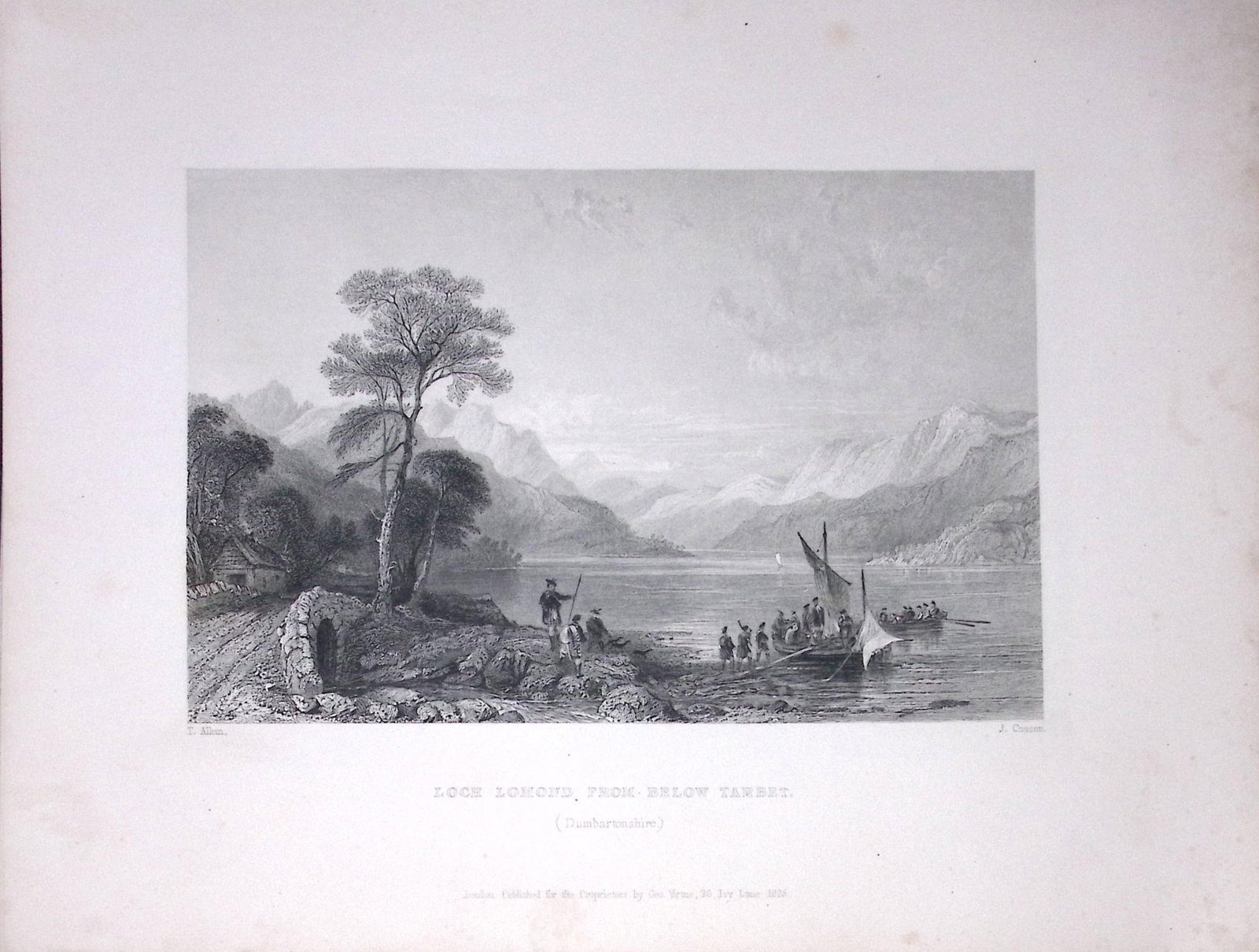 Loch Lomond Scotland 188 Years-Old W Beattie Antique Steel Engraving-48: Title: Loch Lomond Scotland 188 Years-Old W Beattie Antique Steel Engraving-48 Description: Scotland Illustrated in a Series of Views Takes Expressly for This Work by Messrs William Beattie.