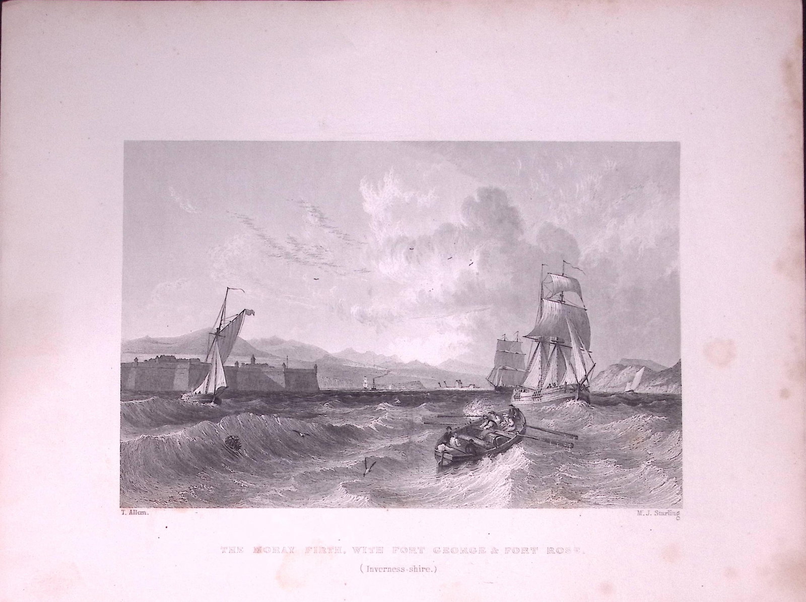 The Moray Firth Scotland W Beattie 188 Years-Old Antique Steel Engraving-29 (1 of 2)