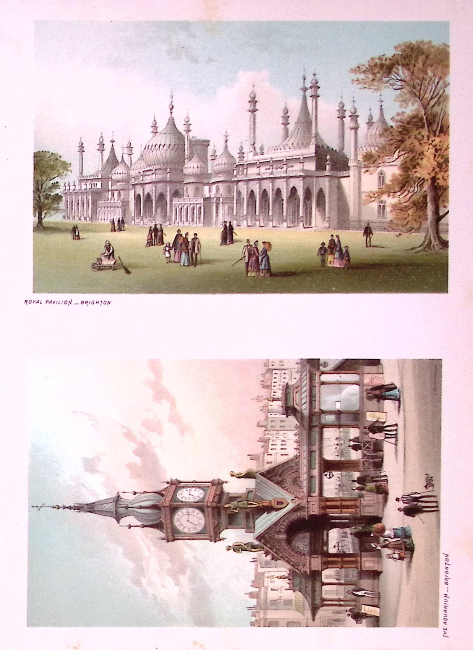 Brighton Royal Pavilion & The Aquarium Victorian Antique Print-28: Title: Brighton Royal Pavilion & The Aquarium Victorian Antique Print-28 Description: This Antique Illustration Has Been Removed from a First Edition of. English Scenery Cities, Lakes