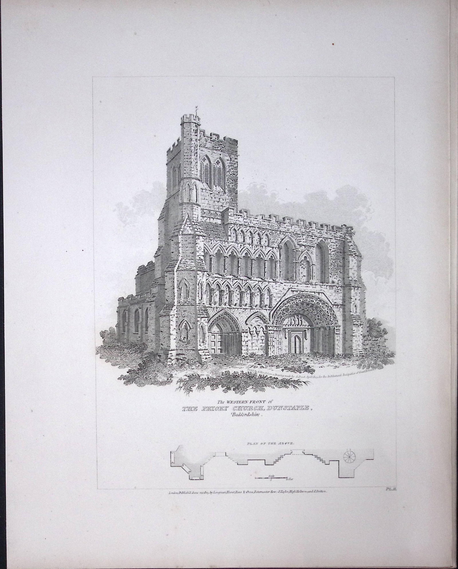 Dunstable Priory Church Beds Rare John Britton 191 Years-Old Antique Steel Engraving-5: Title: Dunstable Priory Church Beds Rare John Britton 191 Years-Old Antique Steel Engraving-5 Description: This 191 Years-Old Steel Gilt-Edged Engraved Plate Has Been Removed from an Antique Editio