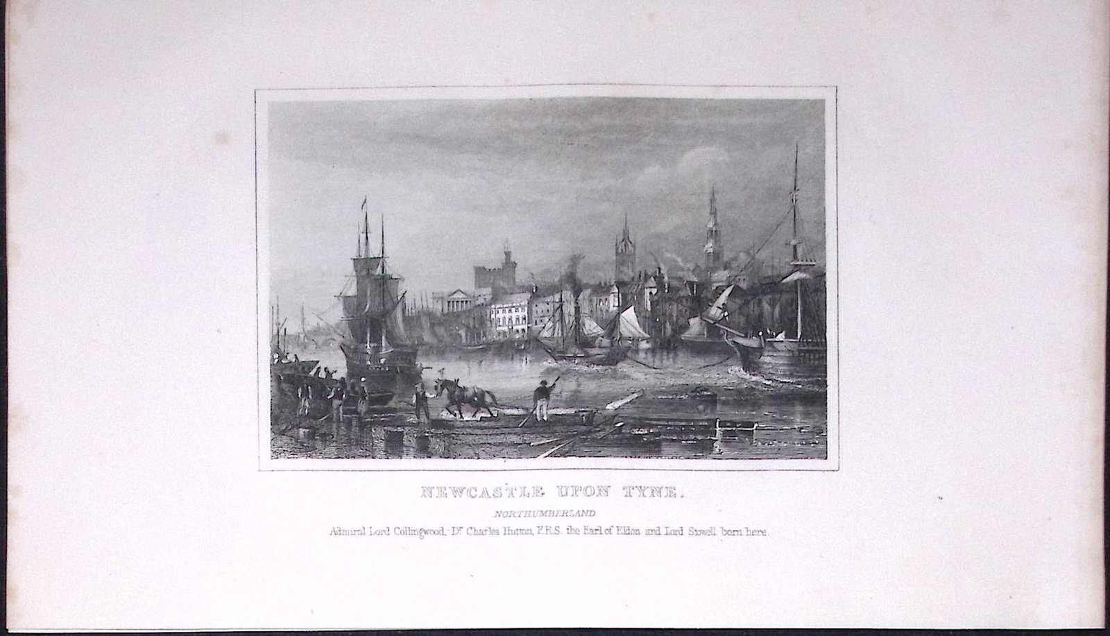 Newcastle Upon Tyne Dugdale & Archer Antique 180 Years-Old Copper Plate Print-25 (1 of 1)