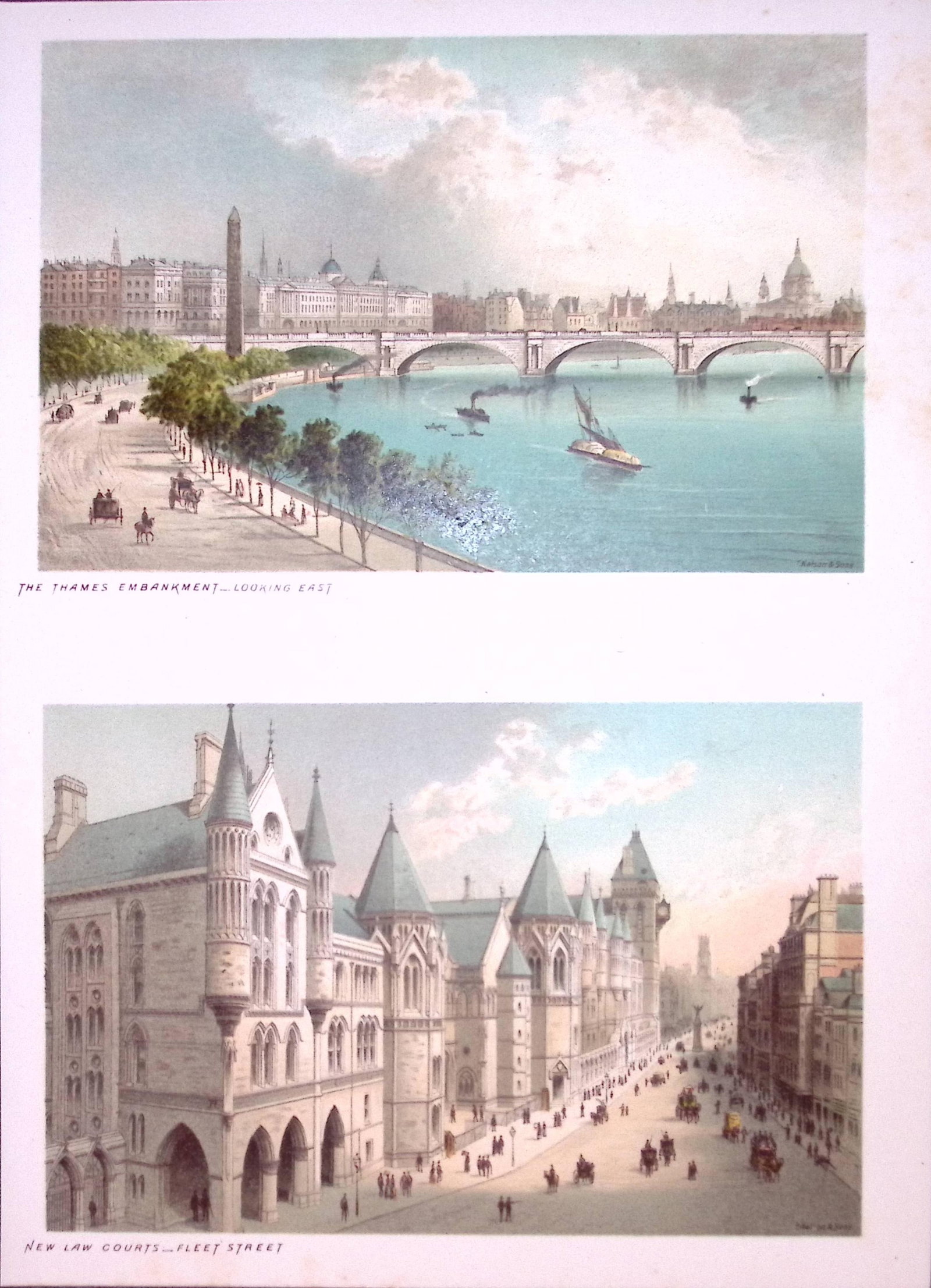 London Thames Embarkment & The Law Courts Victorian Antique Print-2: Title: London Thames Embarkment & The Law Courts Victorian Antique Print-2 Description: This Antique Illustration Has Been Removed from a First Edition of. English Scenery Cities, Lak