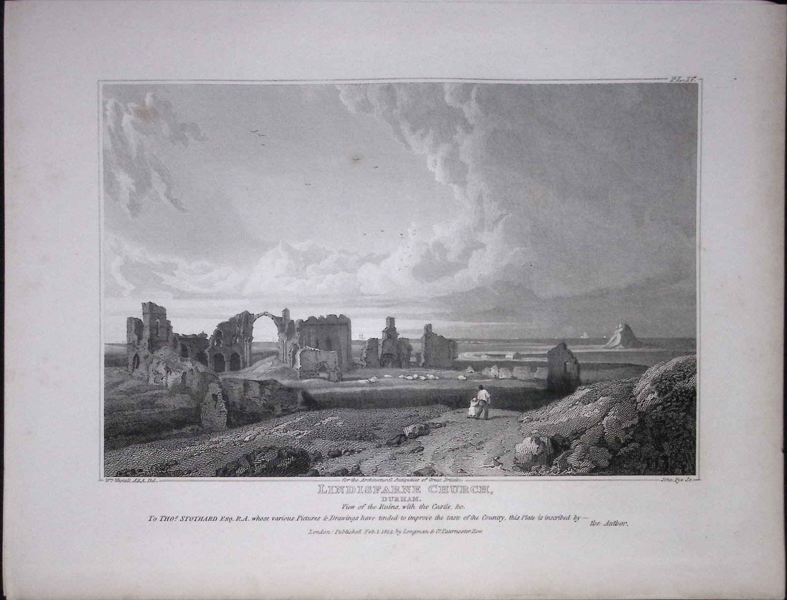 Lindisfarne Church Durham 190 Years-Old Rare John Britton Antique Steel Engraving-83: Title: Lindisfarne Church Durham 190 Years-Old Rare John Britton Antique Steel Engraving-83 Description: This 191 Years-Old Steel Gilt-Edged Engraved Plate Has Been Removed from an Antique Edition