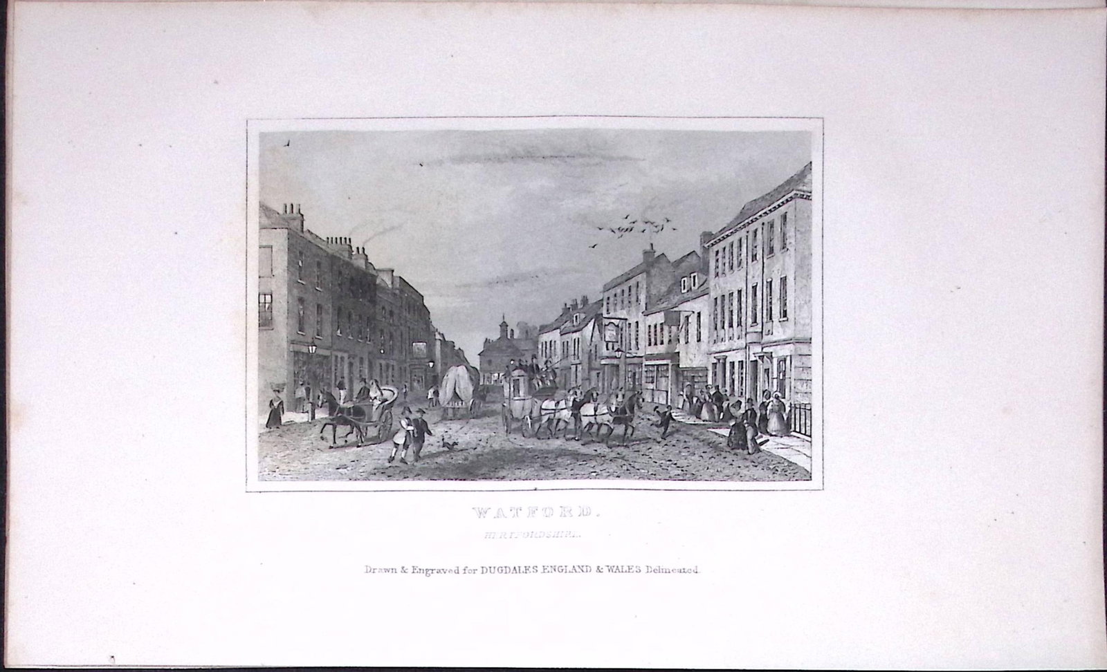 Watford Herts Dugdale & Archer Antique 180 Years-Old Copper Plate Print-27 (1 of 1)