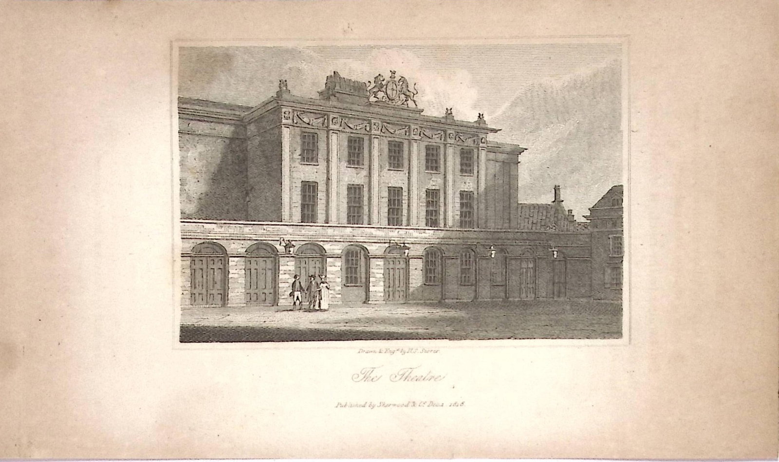 The Theatre Views of Bath Regency Era Antique 207 Years-Old Georgian Print-16 (1 of 2)