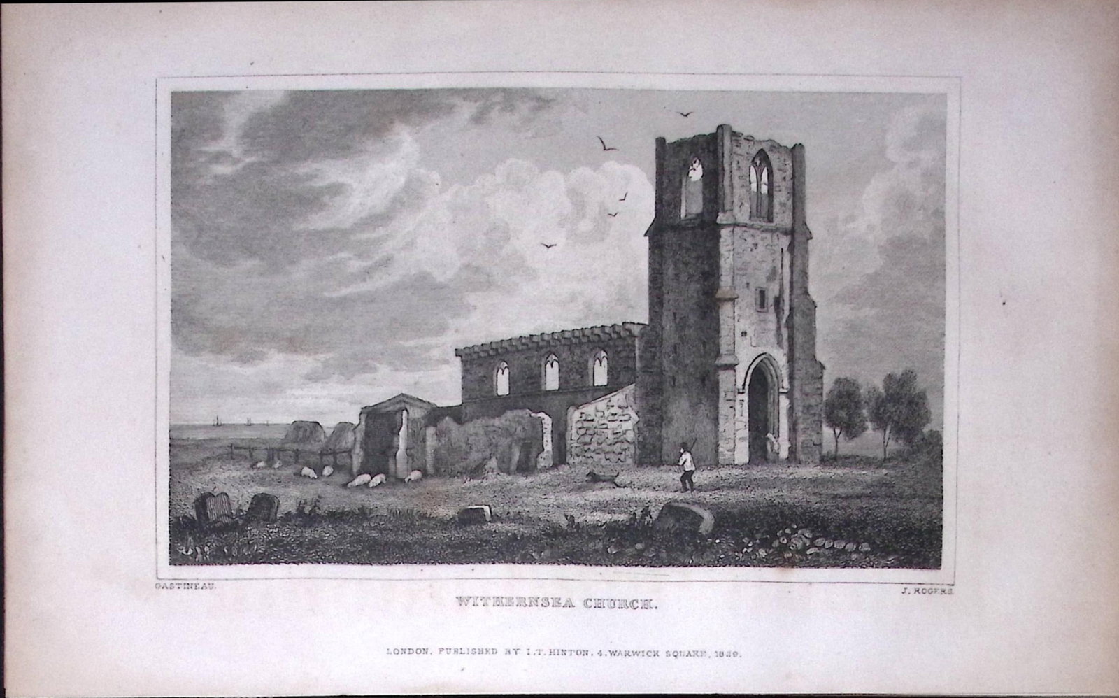 Withernsea Church Yorkshire 198 Years-Old Thomas Allen Antique Steel Engraving-55: Title: Withernsea Church Yorkshire 198 Years-Old Thomas Allen Antique Steel Engraving-55 Description: This 198 Years-Old Steel Engraved Plate Has Been Removed from an Antique Edition of. A New and