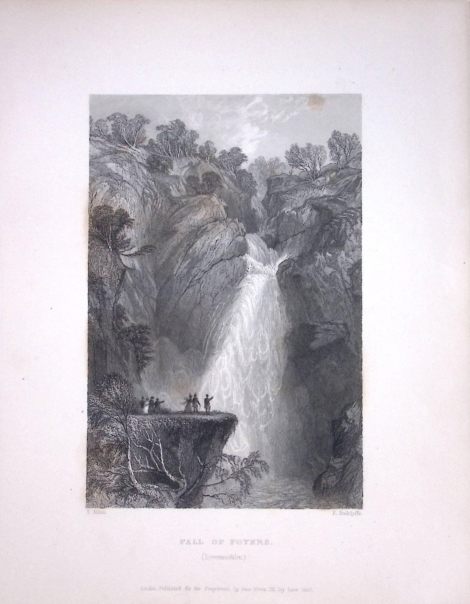 Inverness The Falls of Foyers Scotland W Beattie 188 Years-Old Antique Steel Engraving-32: Title: Inverness The Falls of Foyers Scotland W Beattie 188 Years-Old Antique Steel Engraving-32 Description: Scotland Illustrated in a Series of Views Takes Expressly for This Work by Messrs William