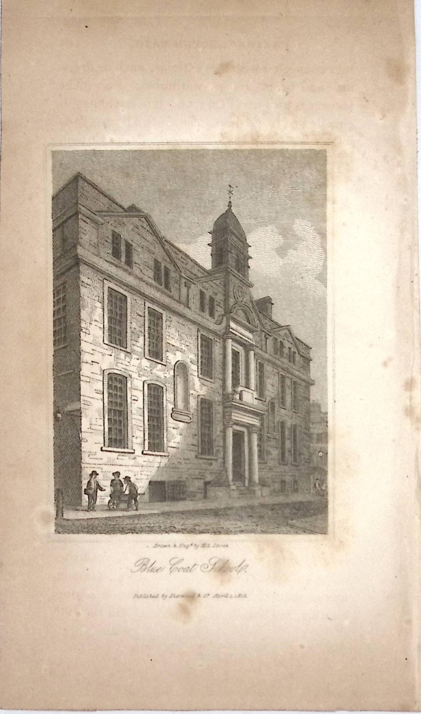 Blue Coat School Views of Bath Regency Era Antique 207 Years-Old Georgian Print-17: Title: Blue Coat School Views of Bath Regency Era Antique 207 Years-Old Georgian Print-17 Description: The Scarce First Edition of Pierce Egan's Delightful Guide to The City of Bath in the Early 19th