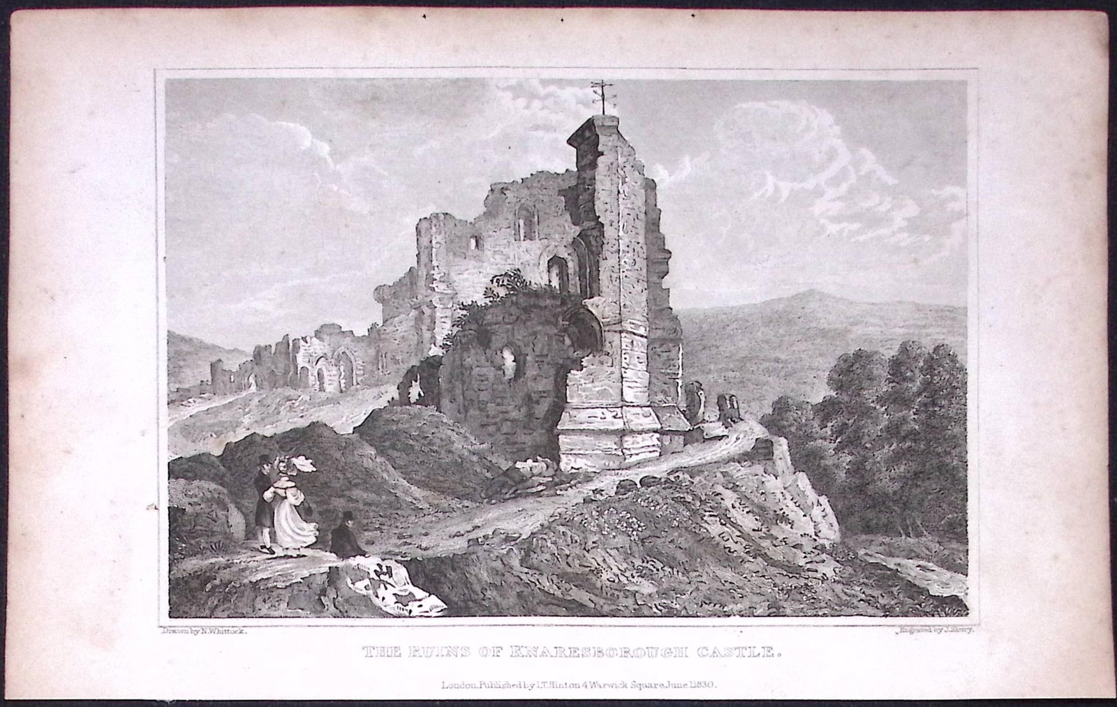 Knaresborough Castle Yorkshire 198 Years-Old Thomas Allen Antique Steel Engraving-23: Title: Knaresborough Castle Yorkshire 198 Years-Old Thomas Allen Antique Steel Engraving-23 Description: This 198 Years-Old Steel Engraved Plate Has Been Removed from an Antique Edition of. A N