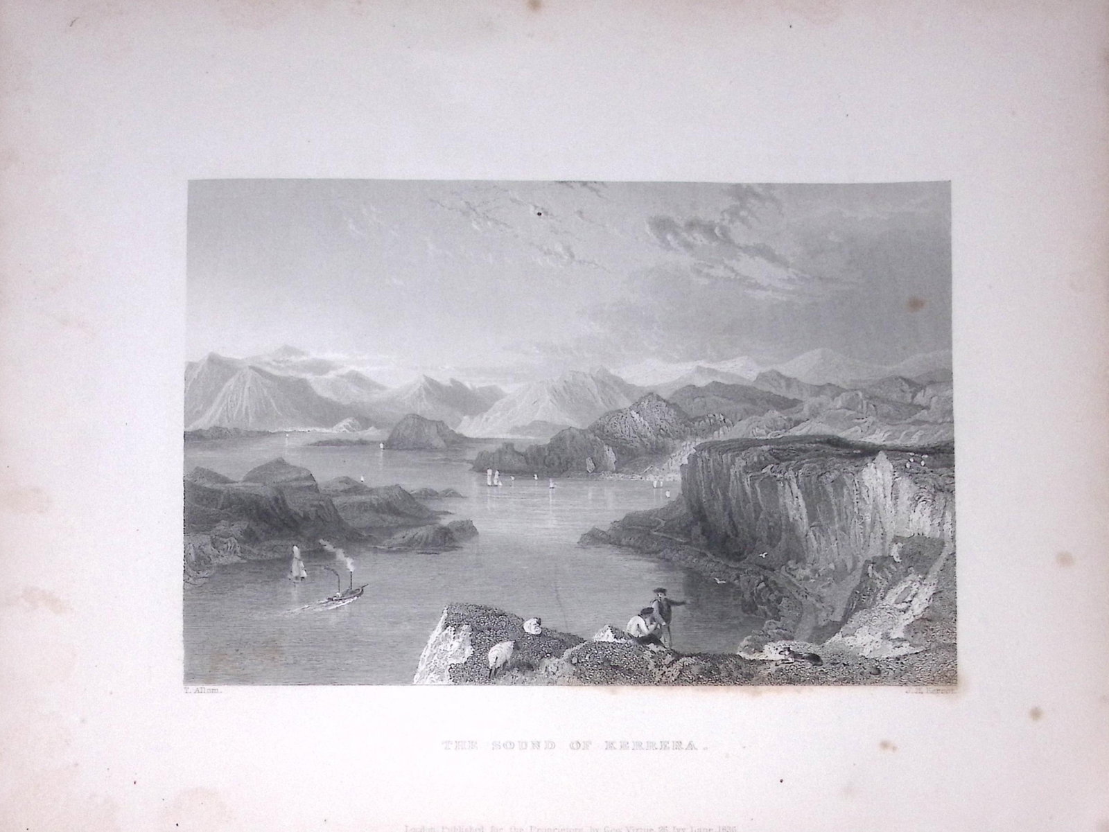 The Sound Of Kerrera Scotland 188 Years-Old Antique Steel Engraving-42: Title: The Sound Of Kerrera Scotland 188 Years-Old Antique Steel Engraving-42 Description: Scotland Illustrated in a Series of Views Takes Expressly for This Work by Messrs William Beattie. Tho