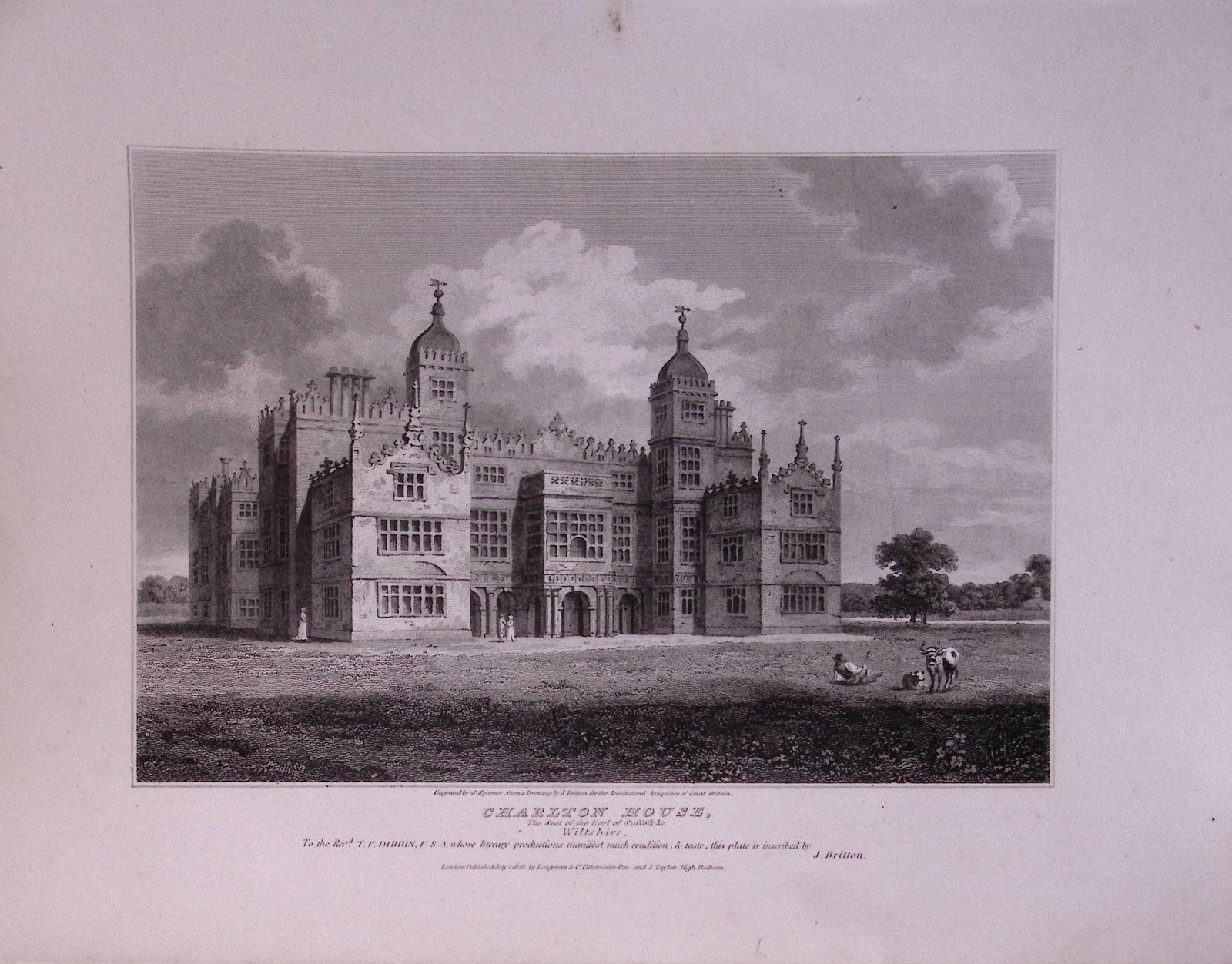 Charlton House Wiltshire 190 Years-Old John Britton Antique Steel Engraving-216: Title: Charlton House Wiltshire 190 Years-Old John Britton Antique Steel Engraving-216 Description: This 191 Years-Old Steel Engraved Plate Has Been Removed from an Antique Edition of. Joh