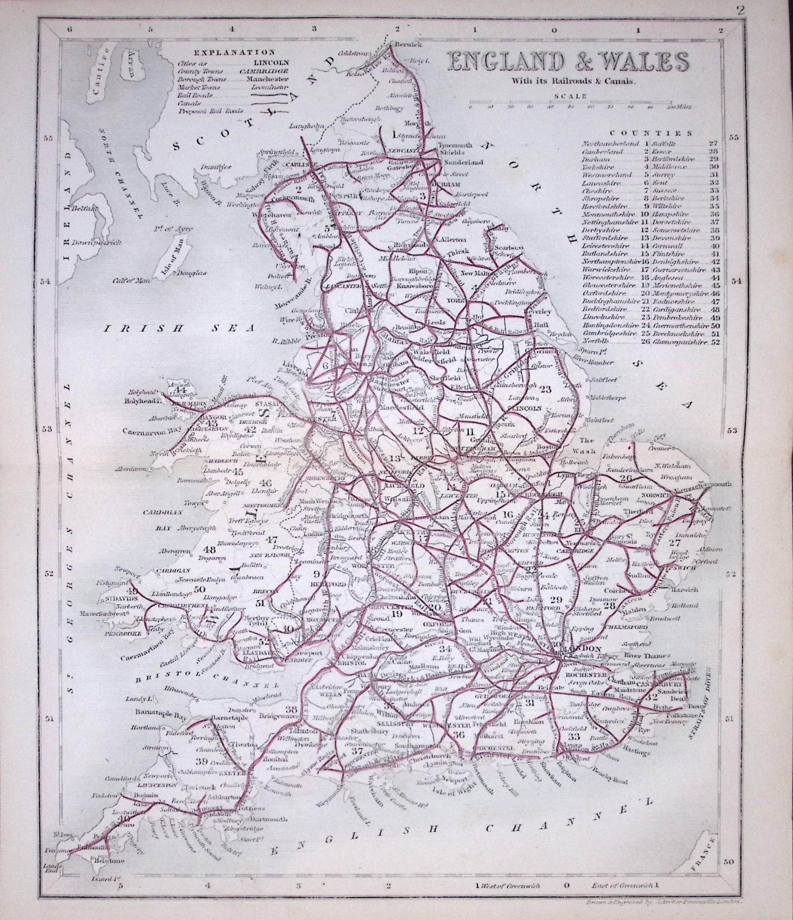 England Railroads-Dugdale & Archer Antique 180 Years-Old Steel Engraved Map-33: Title: England Railroads-Dugdale & Archer Antique 180 Years-Old Steel Engraved Map-33 Description: This Antique Coloured Engraved Map Has Been Removed from an Antique Edition of. Thomas Dugdale