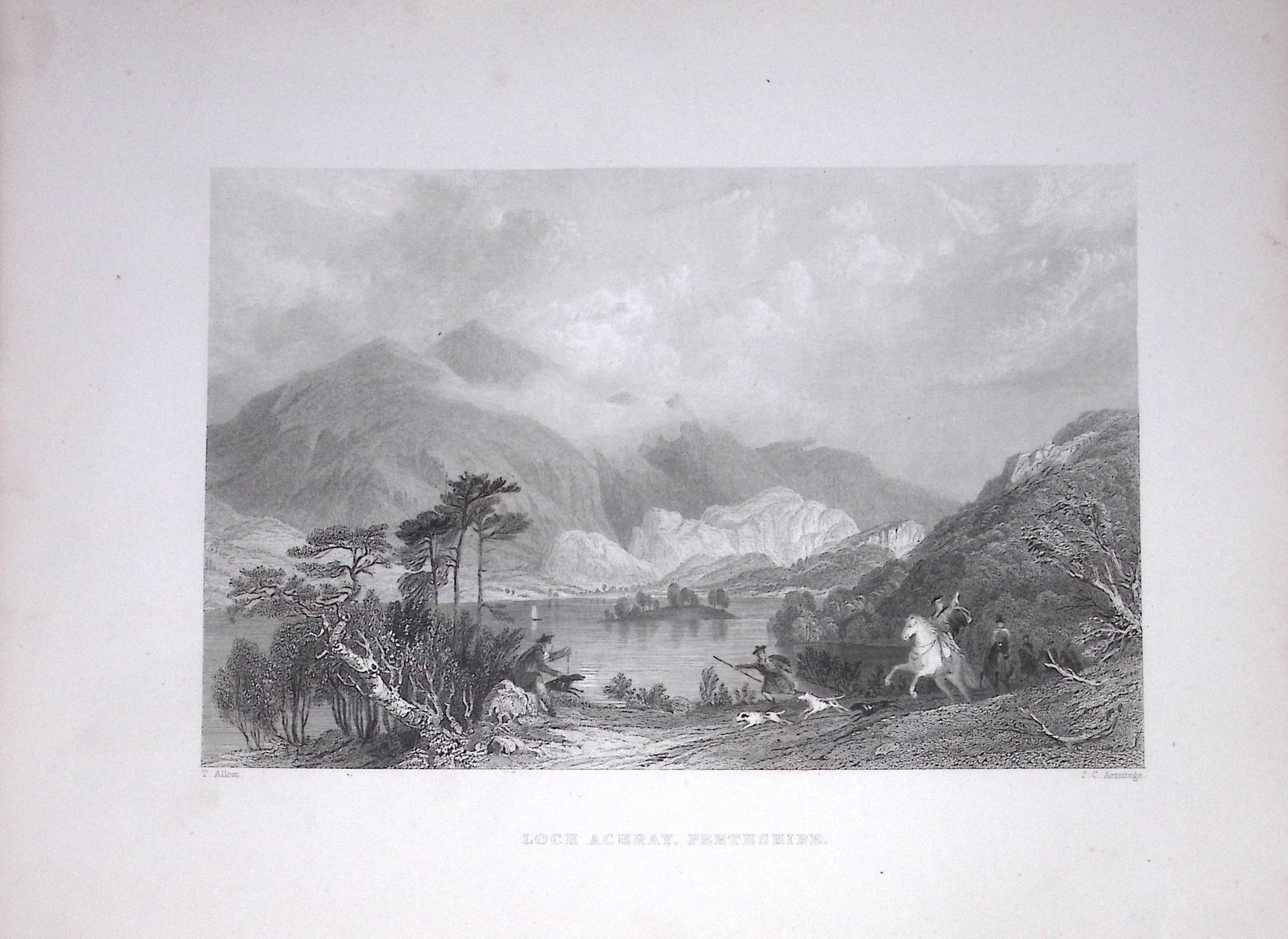 Loch Achray Perthshire Scotland 188 Years-Old W Beattie Antique Steel Engraving-63: Title: Loch Achray Perthshire Scotland 188 Years-Old W Beattie Antique Steel Engraving-63 Description: Scotland Illustrated in a Series of Views Takes Expressly for This Work by Messrs William