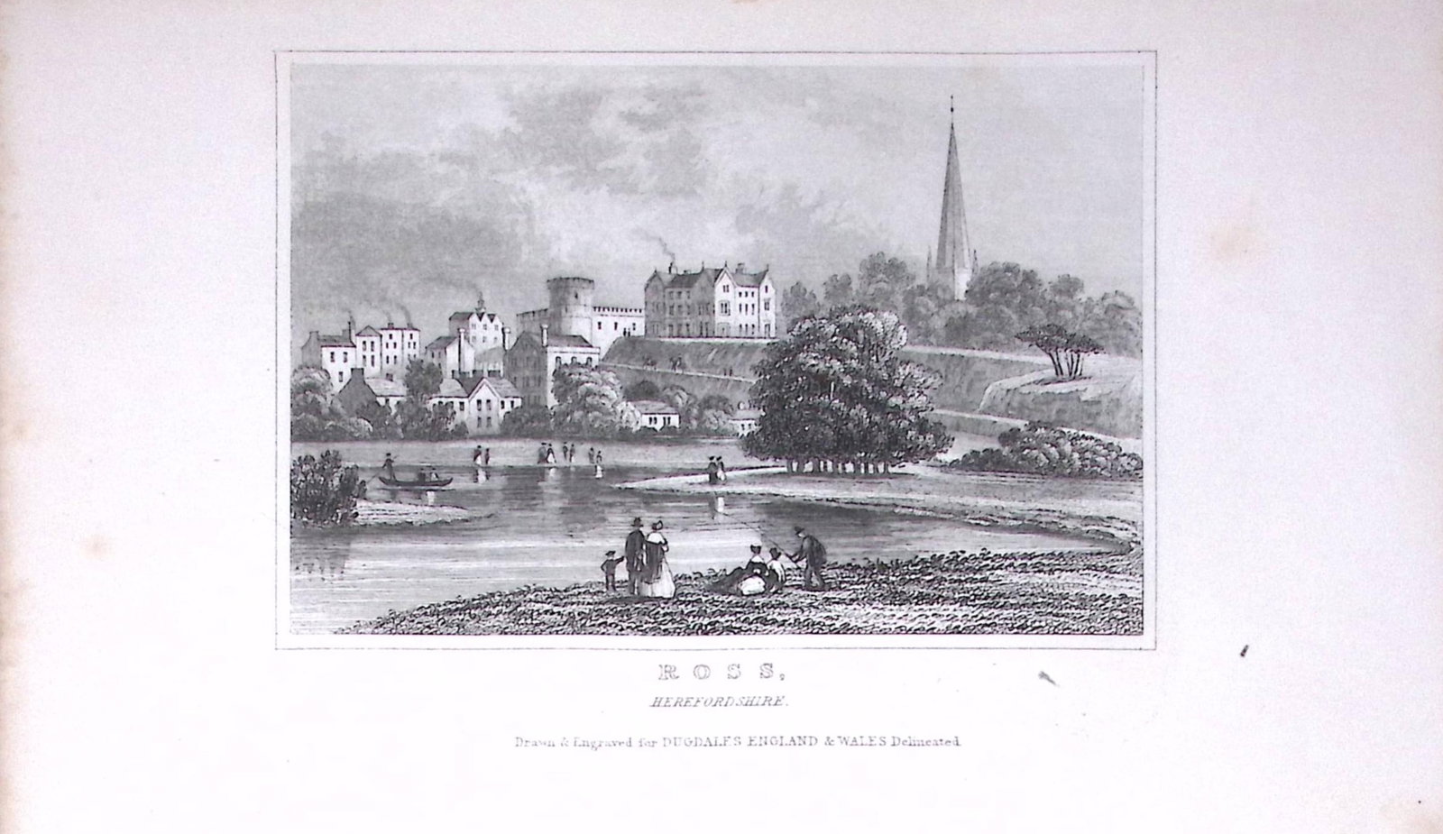 Town of Ross on Wye Dugdale & Archer Antique 180 Years-Old Copper Plate Print-7: Title: Town of Ross on Wye Dugdale & Archer Antique 180 Years-Old Copper Plate Print-7 Description: This Antique Copper Plate Engraving Has Been Removed from an Antique Edition of. Thomas D