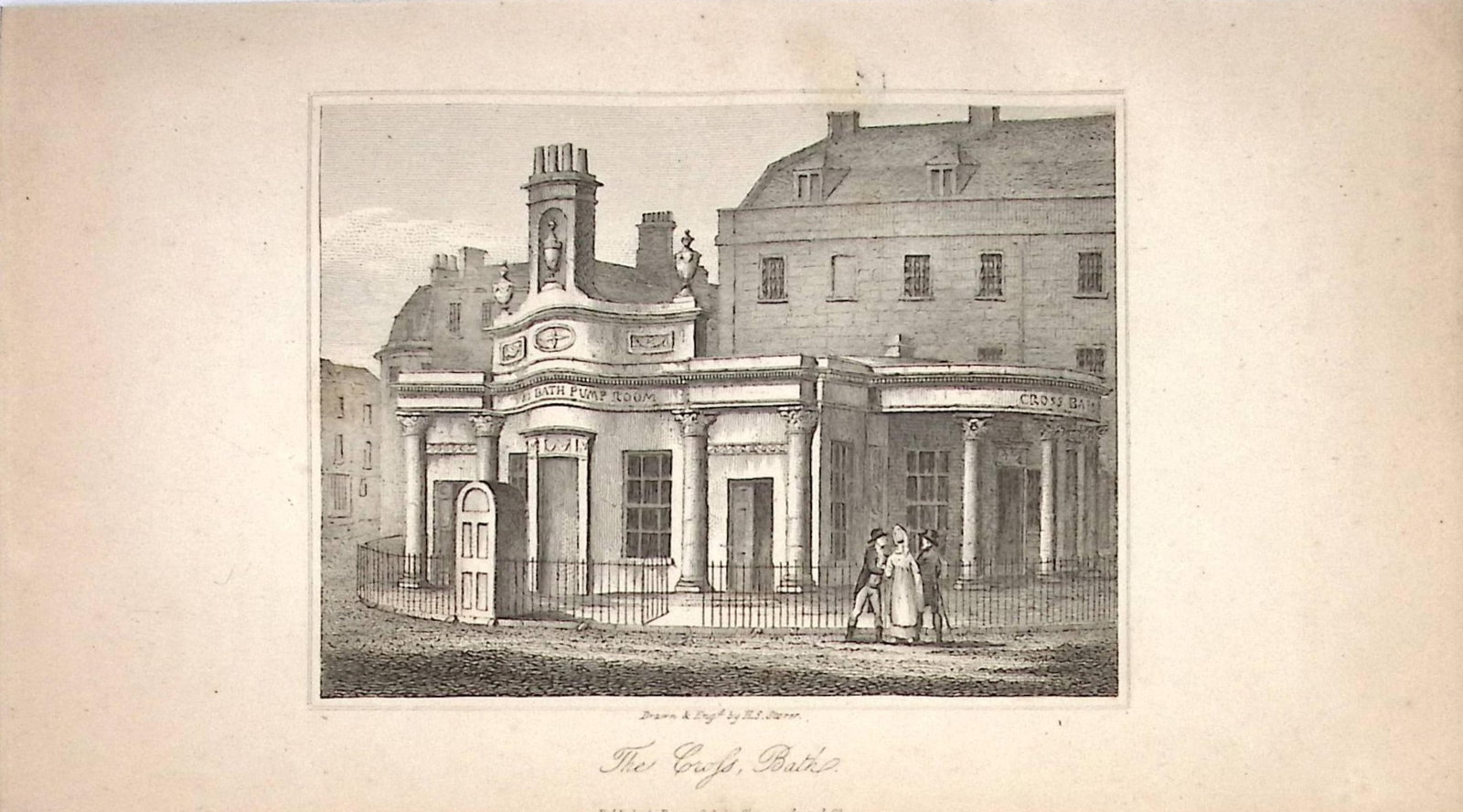 The Cross Baths Views of Bath Regency Era Antique 207 Years-Old Georgian Print-5: Title: The Cross Baths Views of Bath Regency Era Antique 207 Years-Old Georgian Print-5 Description: The Scarce First Edition of Pierce Egan's Delightful Guide to The City of Bath in the Early 19th