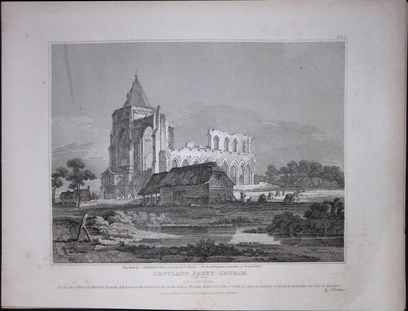 Croyland Church Lincoln 190 Years-Old Rare John Britton Antique Steel Engraving-84: Title: Croyland Church Lincoln 190 Years-Old Rare John Britton Antique Steel Engraving-84 Description: This 191 Years-Old Steel Gilt-Edged Engraved Plate Has Been Removed from an Antique Edition of.