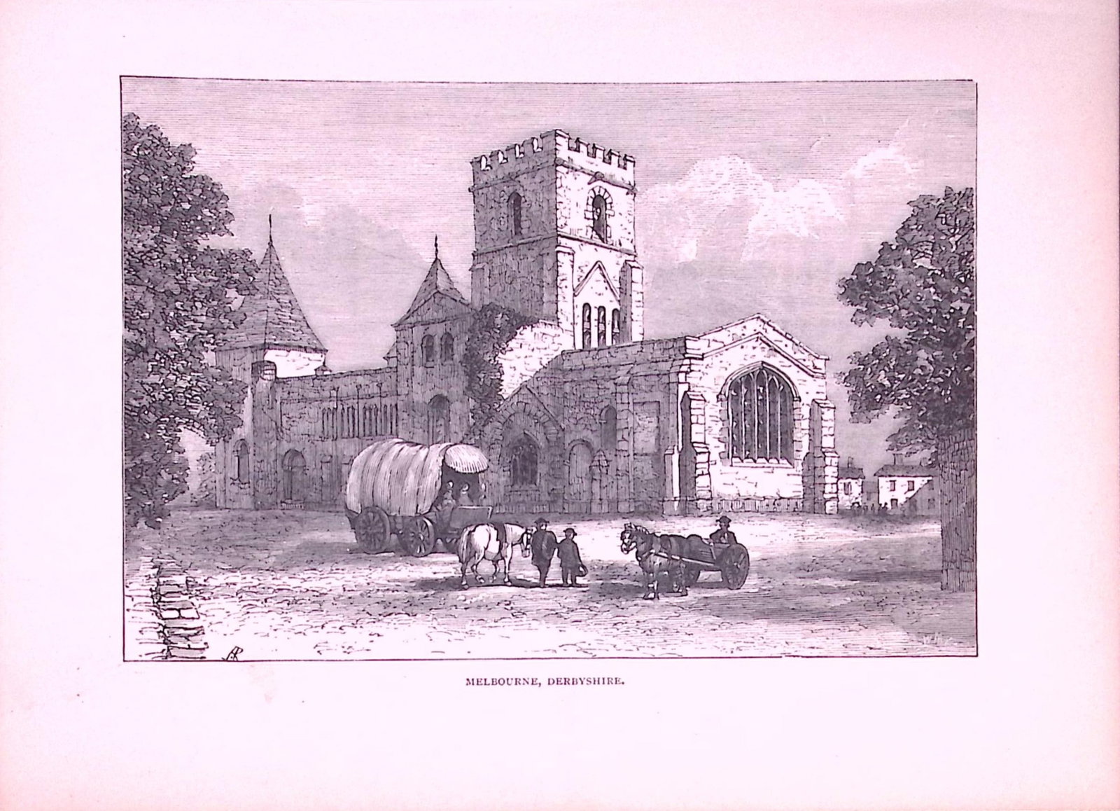 Melbourne Derbyshire Country Towns of Britain 145-Year-Old Woodcut Illustration-12 (1 of 1)