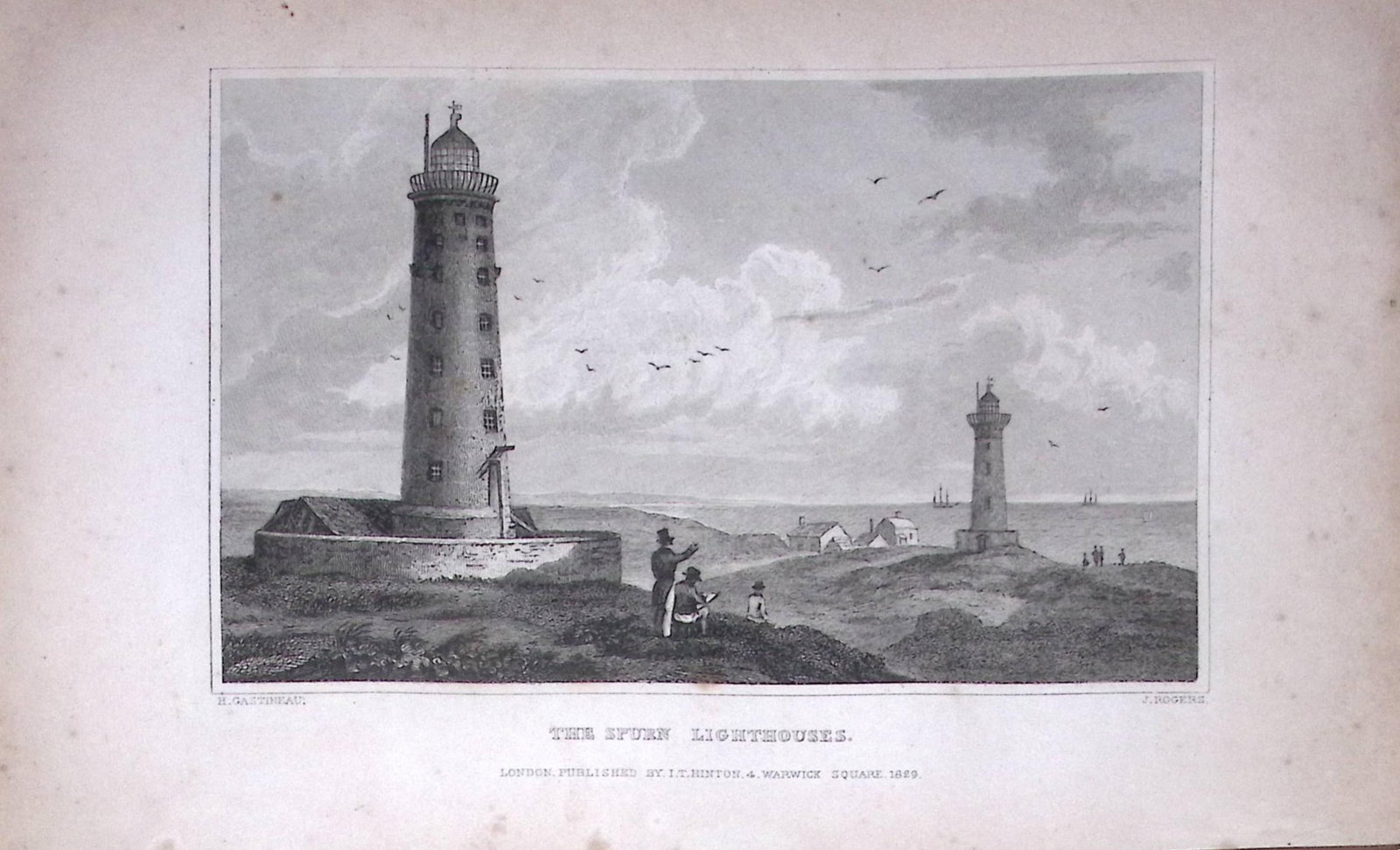 Spurn Lighthouse Yorkshire 198 Years-Old Thomas Allen Antique Steel Engraving-53: Title: Spurn Lighthouse Yorkshire 198 Years-Old Thomas Allen Antique Steel Engraving-53 Description: This 198 Years-Old Steel Engraved Plate Has Been Removed from an Antique Edition of. A New a
