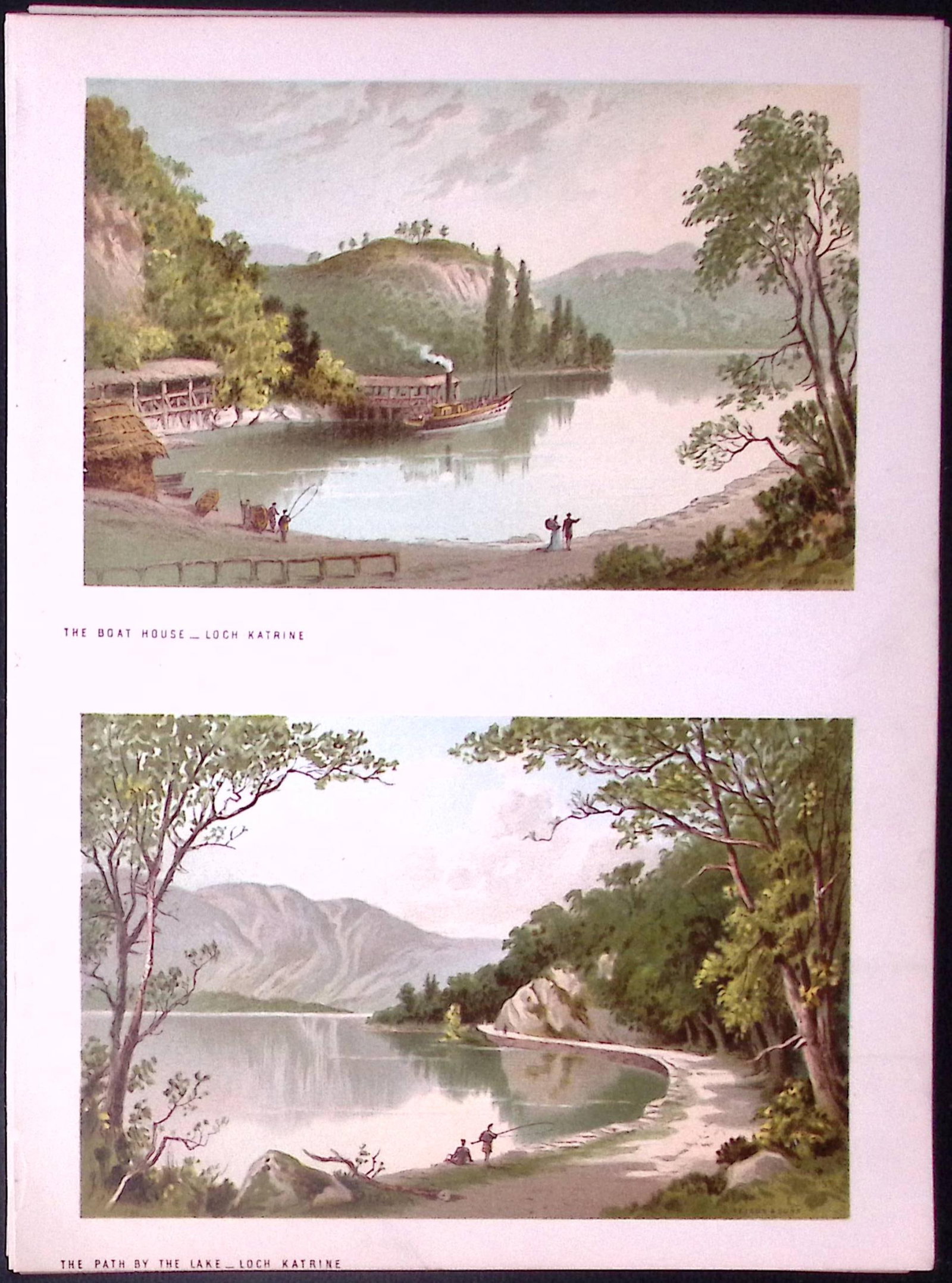 Scotland The Views of Loch Katrine Antique Coloured Print-33: Title: Scotland The Views of Loch Katrine Antique Coloured Print-33 Description: This Antique Illustration Has Been Removed from a First Edition of. Souvenir Of Scotland. Cities, Lakes an