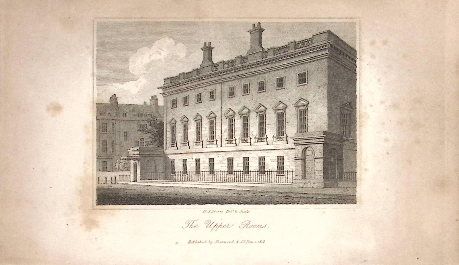 The Upper Rooms Views of Bath Regency Era Antique 207 Years-Old Georgian Print-15 (1 of 2)