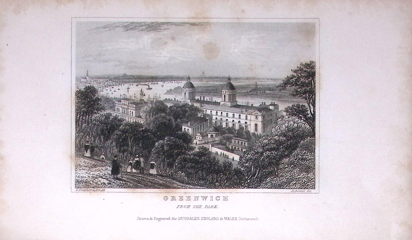 London-Greenwich Dugdale & Archer Antique 180 Years-Old Copper Plate Print-2: Title: London-Greenwich Dugdale & Archer Antique 180 Years-Old Copper Plate Print-2 Description: This Antique Copper Plate Engraving Has Been Removed from an Antique Edition of. Thomas Dugd