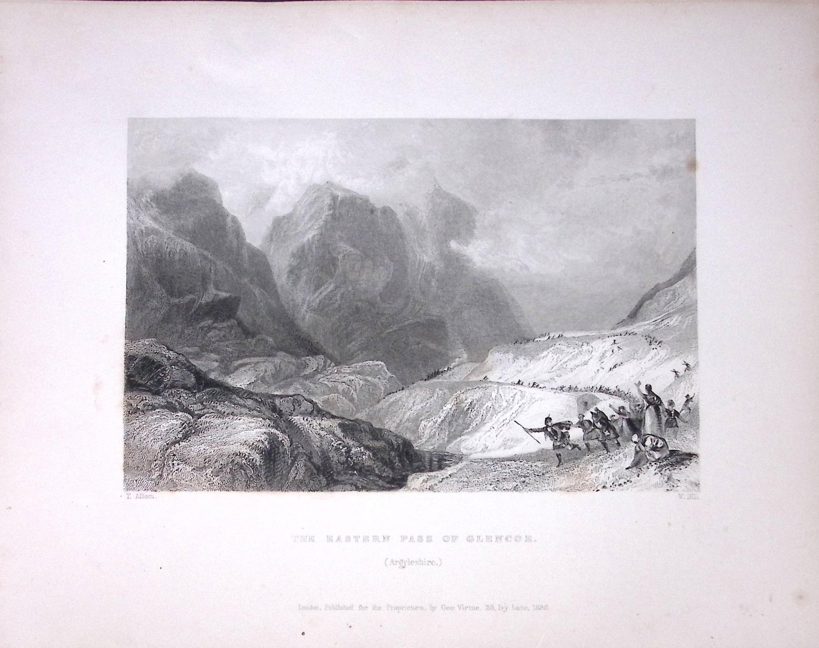 Glencoe Eastern Pass Scotland W Beattie 188 Years-Old Antique Steel Engraving-39: Title: Glencoe Eastern Pass Scotland W Beattie 188 Years-Old Antique Steel Engraving-39 Description: Scotland Illustrated in a Series of Views Takes Expressly for This Work by Messrs William Beatti