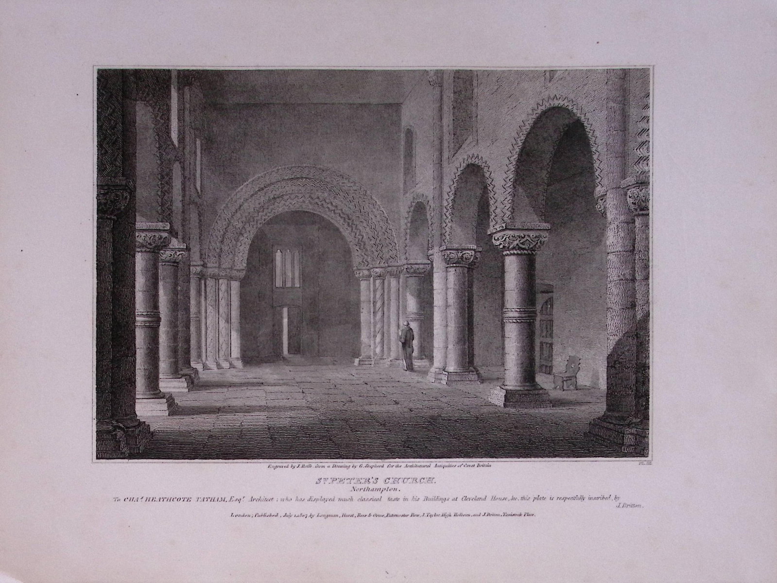 St Peters Church Northampton 190 Years-Old John Britton Antique Steel Engraving-193: Title: St Peters Church Northampton 190 Years-Old John Britton Antique Steel Engraving-193 Description: This 191 Years-Old Steel Gilt-Edged Engraved Plate Has Been Removed from an Antique Edition of.