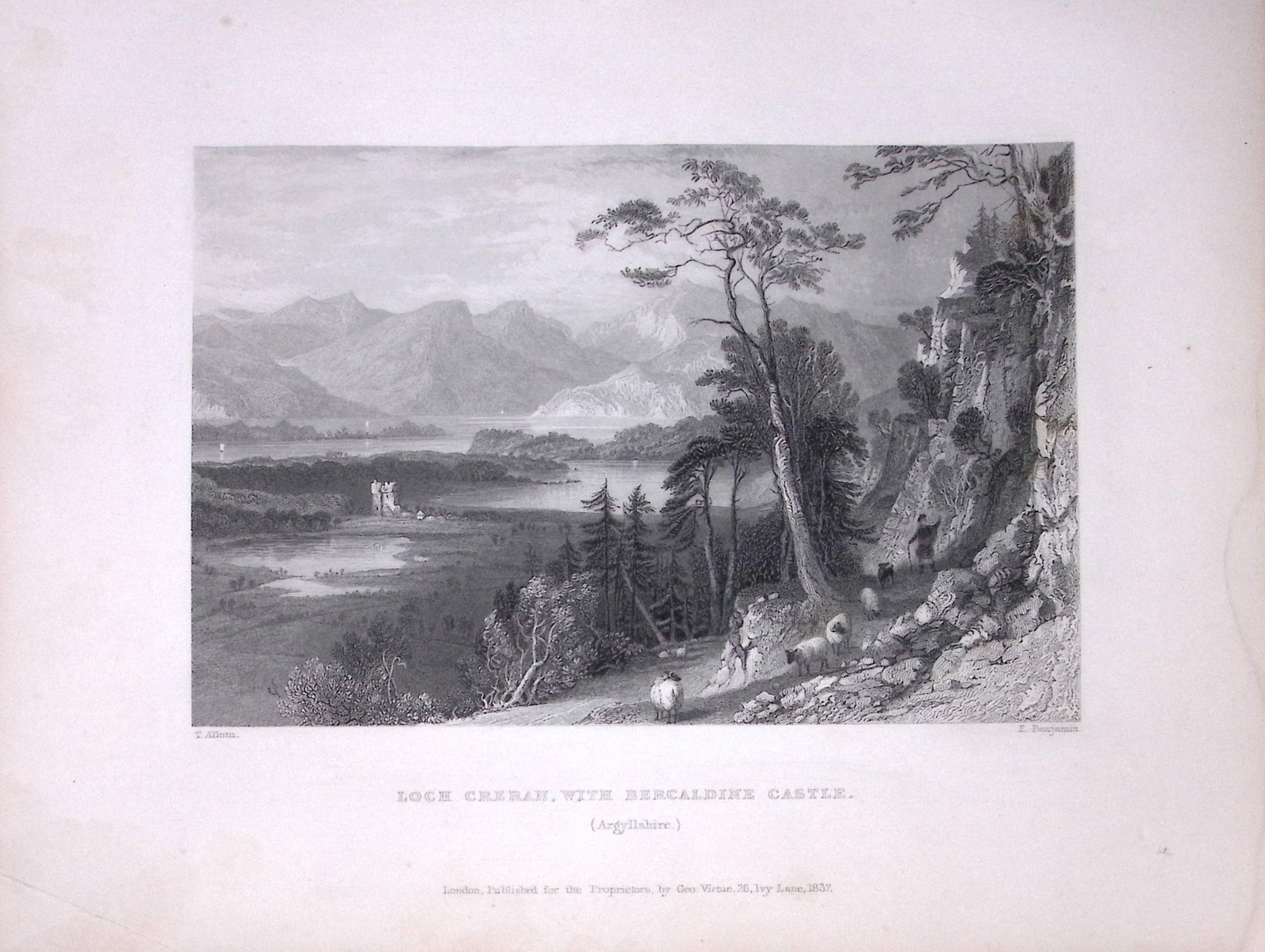 Bercaldine Castle Oban Scotland W Beattie 188 Years-Old Antique Steel Engraving-40: Title: Bercaldine Castle Oban Scotland W Beattie 188 Years-Old Antique Steel Engraving-40 Description: Scotland Illustrated in a Series of Views Takes Expressly for This Work by Messrs William
