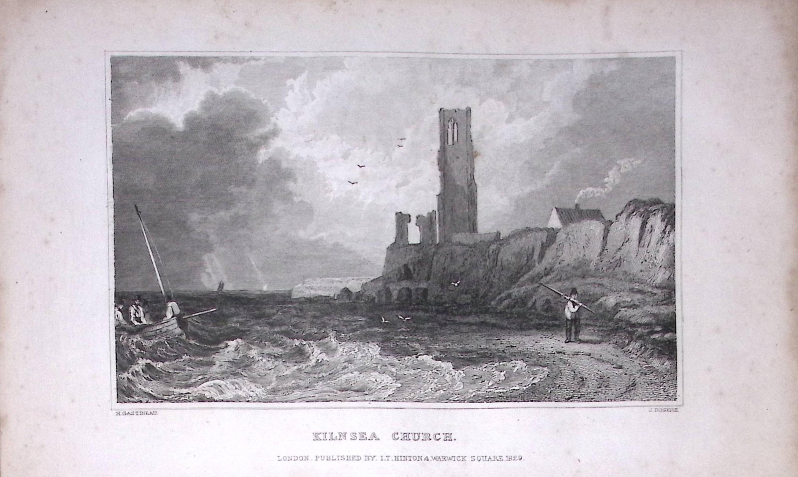 Kilnsea Church Yorkshire 198 Years-Old Thomas Allen Antique Steel Engraving-54: Title: Kilnsea Church Yorkshire 198 Years-Old Thomas Allen Antique Steel Engraving-54 Description: This 198 Years-Old Steel Engraved Plate Has Been Removed from an Antique Edition of. A New and