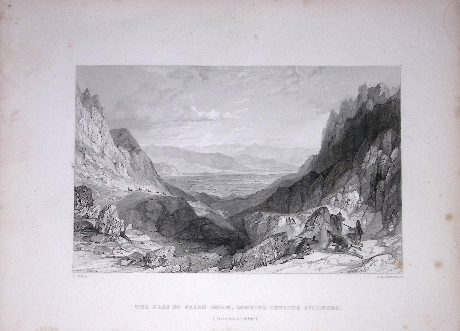 Cairn Gorm Pass Scotland 188 Years-Old W Beattie Antique Steel Engraving-59: Title: Cairn Gorm Pass Scotland 188 Years-Old W Beattie Antique Steel Engraving-59 Description: Scotland Illustrated in a Series of Views Takes Expressly for This Work by Messrs William Beattie.