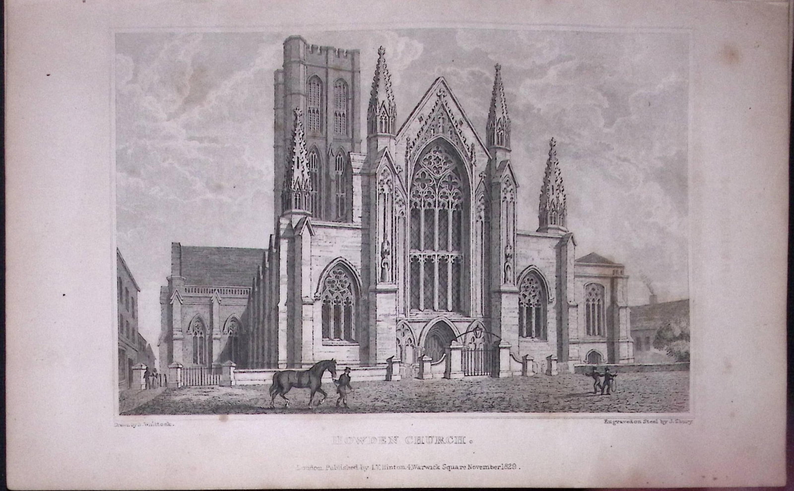 Howden Church Yorkshire 198 Years-Old Thomas Allen Antique Steel Engraving-56: Title: Howden Church Yorkshire 198 Years-Old Thomas Allen Antique Steel Engraving-56 Description: This 198 Years-Old Steel Engraved Plate Has Been Removed from an Antique Edition of. A New and