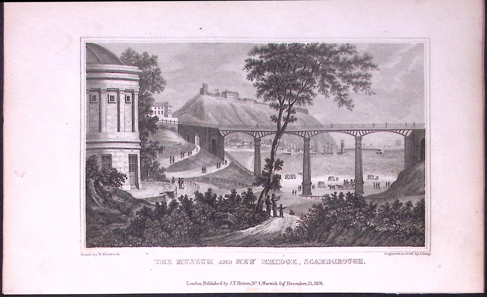 Scarborough New Bridge Yorkshire 198 Years-Old Thomas Allen Antique Steel Engraving-17: Title: Scarborough New Bridge Yorkshire 198 Years-Old Thomas Allen Antique Steel Engraving-17 Description: This 198 Years-Old Steel Engraved Plate Has Been Removed from an Antique Edition of. A New