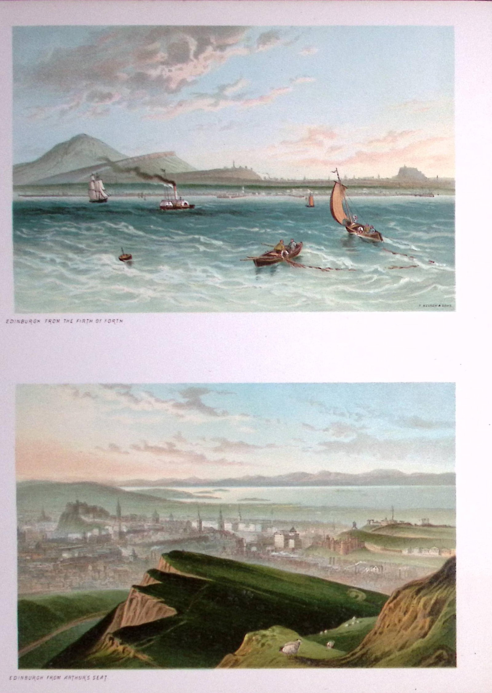 Scotland Arthurs Seat & Firth of Forth Edinburgh 1889 Antique Print-8: Title: Scotland Arthurs Seat & Firth of Forth Edinburgh 1889 Antique Print-8 Description: This Antique Illustration Has Been Removed from an First Edition of. Souvenir Of Scotland. Cities,