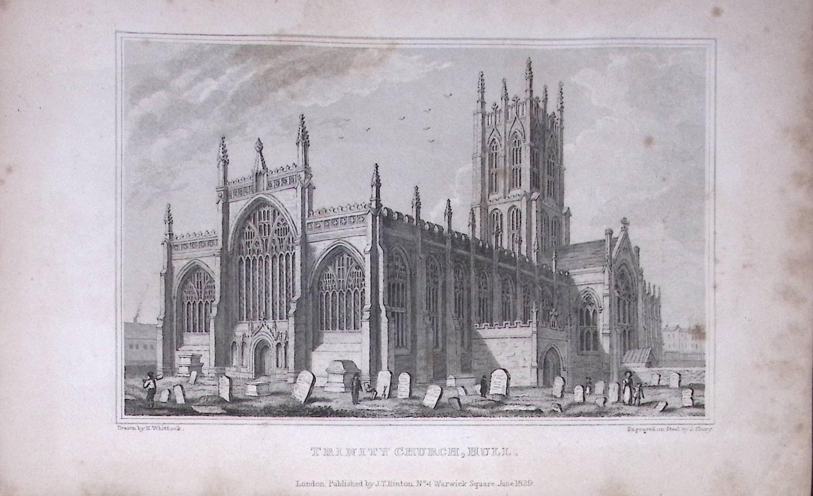 Hull Trinty Church Yorkshire 198 Years-Old Thomas Allen Antique Steel Engraving-59: Title: Hull Trinty Church Yorkshire 198 Years-Old Thomas Allen Antique Steel Engraving-59 Description: This 198 Years-Old Steel Engraved Plate Has Been Removed from an Antique Edition of. A New
