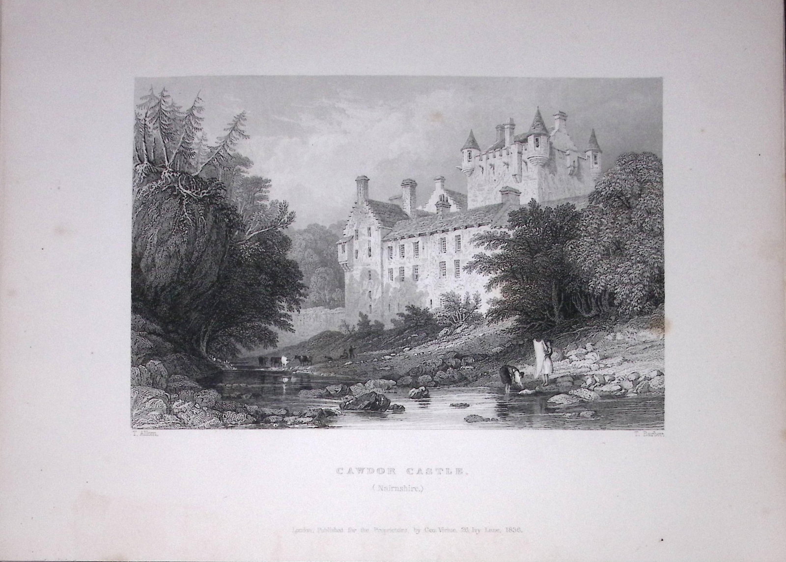 Cawdor Castle Nairnshire Scotland 188 Years-Old W Beattie Antique Steel Engraving-62: Title: Cawdor Castle Nairnshire Scotland 188 Years-Old W Beattie Antique Steel Engraving-62 Description: Scotland Illustrated in a Series of Views Takes Expressly for This Work by Messrs William Be