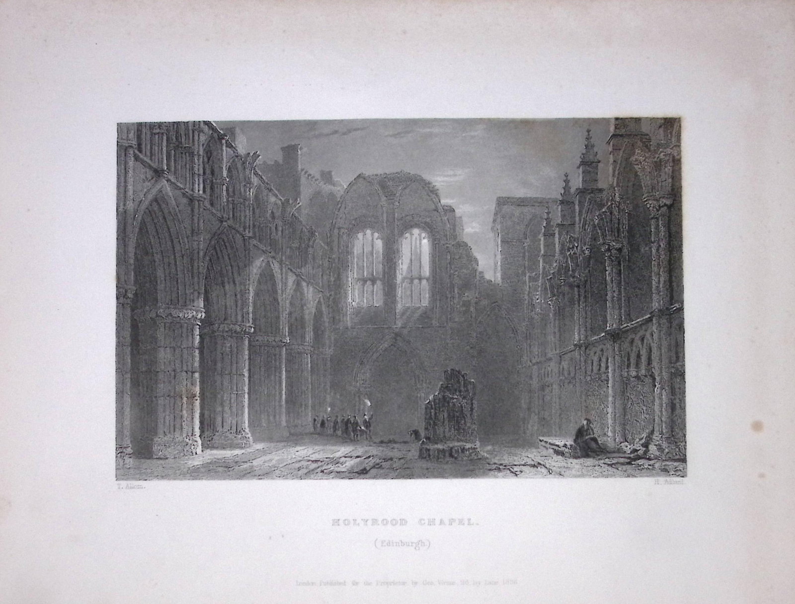 Edinburgh Holyrood Chapel Scotland 188 Years-Old Antique Steel Engraving-14: Title: Edinburgh Holyrood Chapel Scotland 188 Years-Old Antique Steel Engraving-14 Description: Scotland Illustrated in a Series of Views Takes Expressly for This Work by Messrs William Beattie.