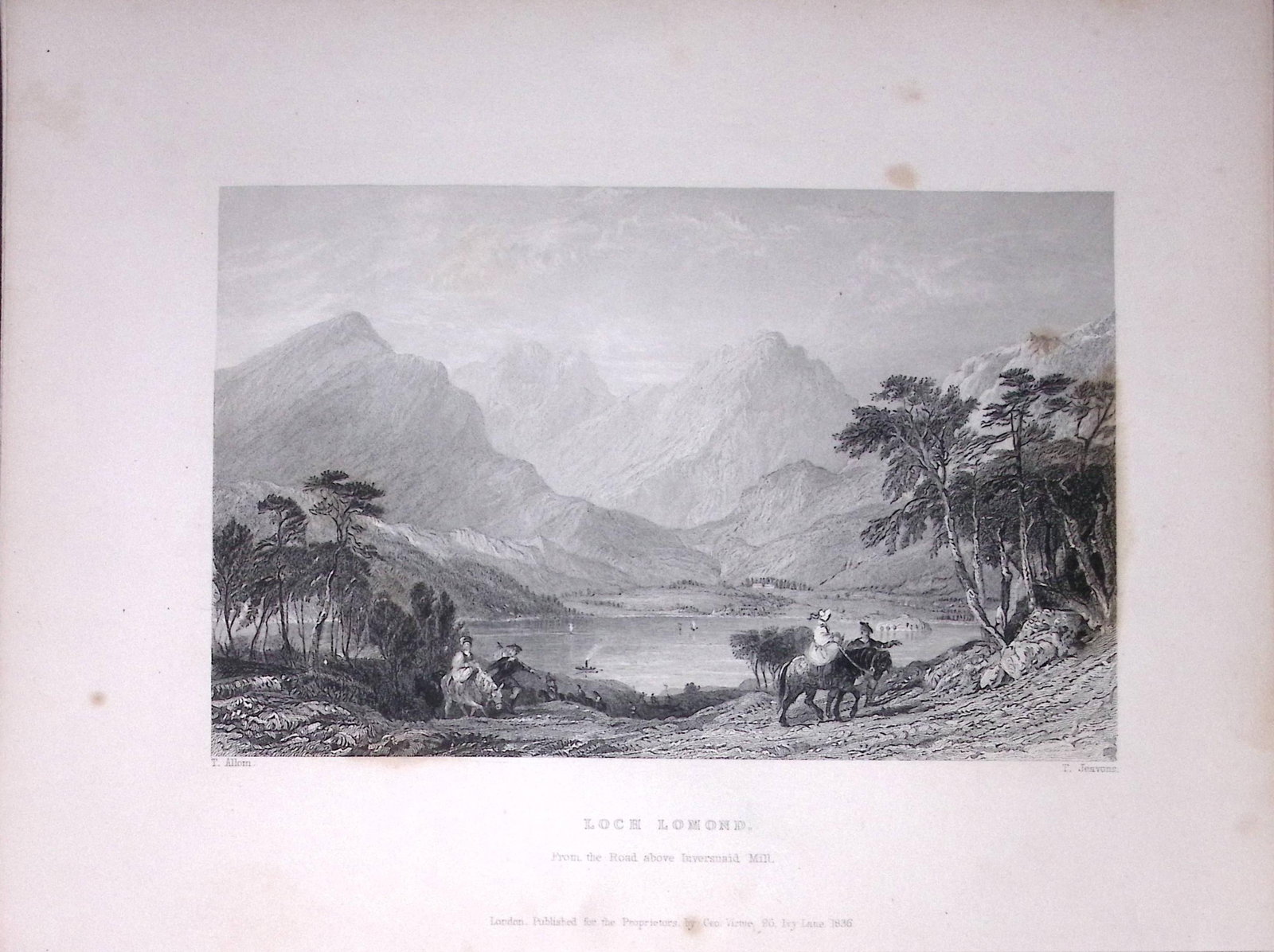 Loch Lomond Scotland 188 Years-Old W Beattie Antique Steel Engraving-50: Title: Loch Lomond Scotland 188 Years-Old W Beattie Antique Steel Engraving-50 Description: Scotland Illustrated in a Series of Views Takes Expressly for This Work by Messrs William Beattie.