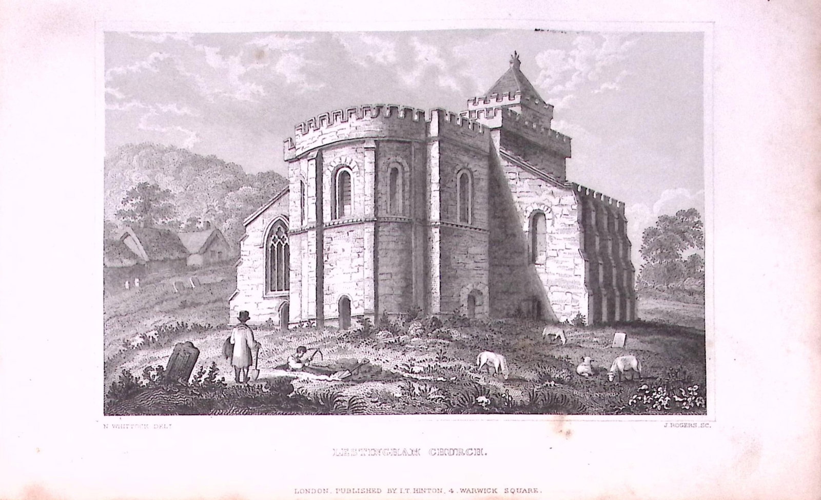 Lestingham Church Yorkshire 198 Years-Old Thomas Allen Antique Steel Engraving-14: Title: Lestingham Church Yorkshire 198 Years-Old Thomas Allen Antique Steel Engraving-14 Description: This 198 Years-Old Steel Engraved Plate Has Been Removed from an Antique Edition of. A New