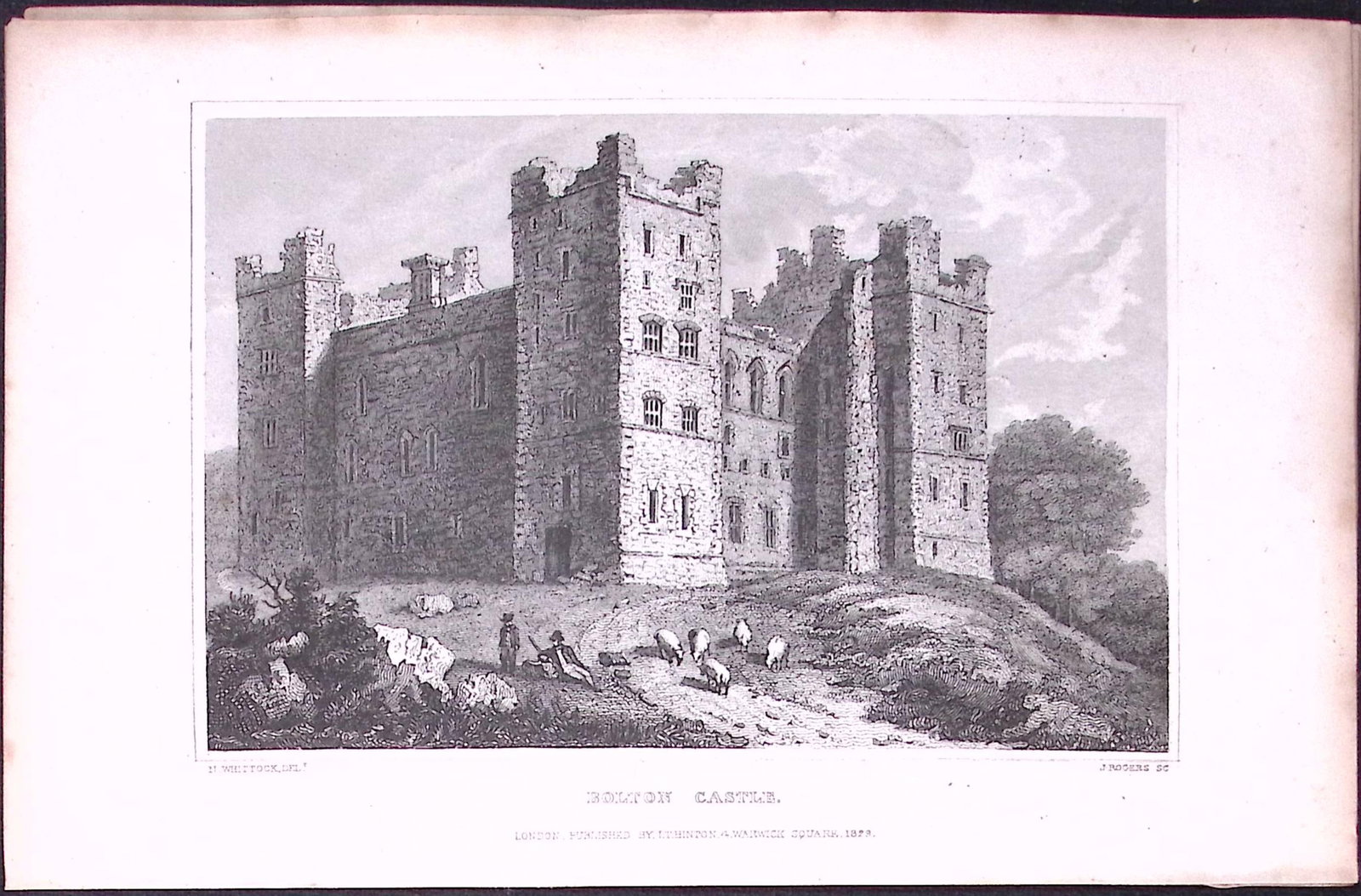 Bolton Castle Yorkshire 198 Years-Old Thomas Allen Antique Steel Engraving-7: Title: Bolton Castle Yorkshire 198 Years-Old Thomas Allen Antique Steel Engraving-7 Description: This 198 Years-Old Steel Engraved Plate Has Been Removed from an Antique Edition of. A New and C