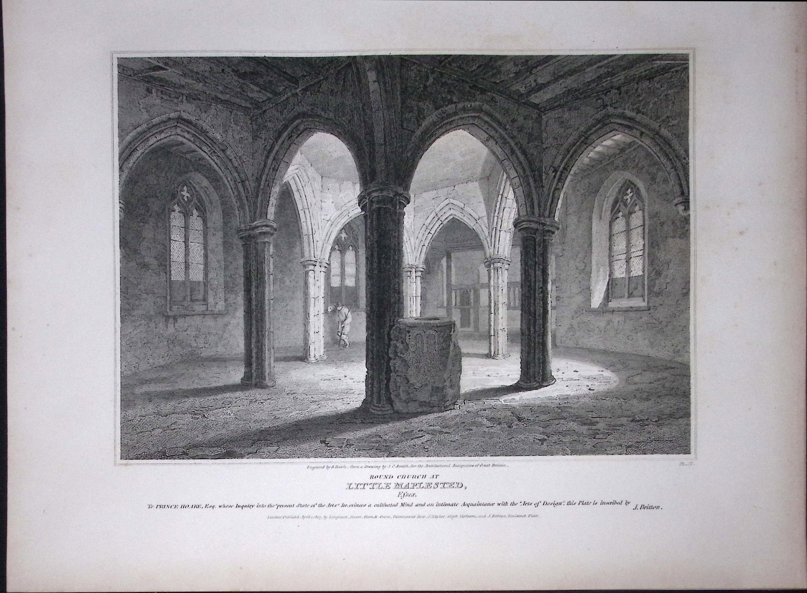Little Maplested Church Essex Rare John Britton 191 Years-Old Antique Steel Engraving-26 (1 of 2)