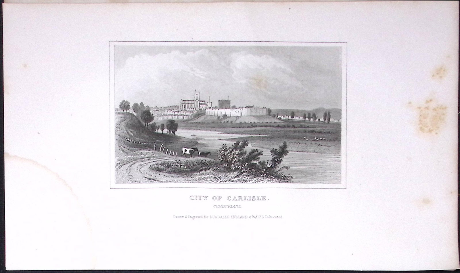 City of Carlisle Dugdale & Archer Antique 180 Years-Old Copper Plate Print-21: Title: City of Carlisle Dugdale & Archer Antique 180 Years-Old Copper Plate Print-21 Description: This Antique Copper Plate Engraving Has Been Removed from an Antique Edition of. Thomas Dug