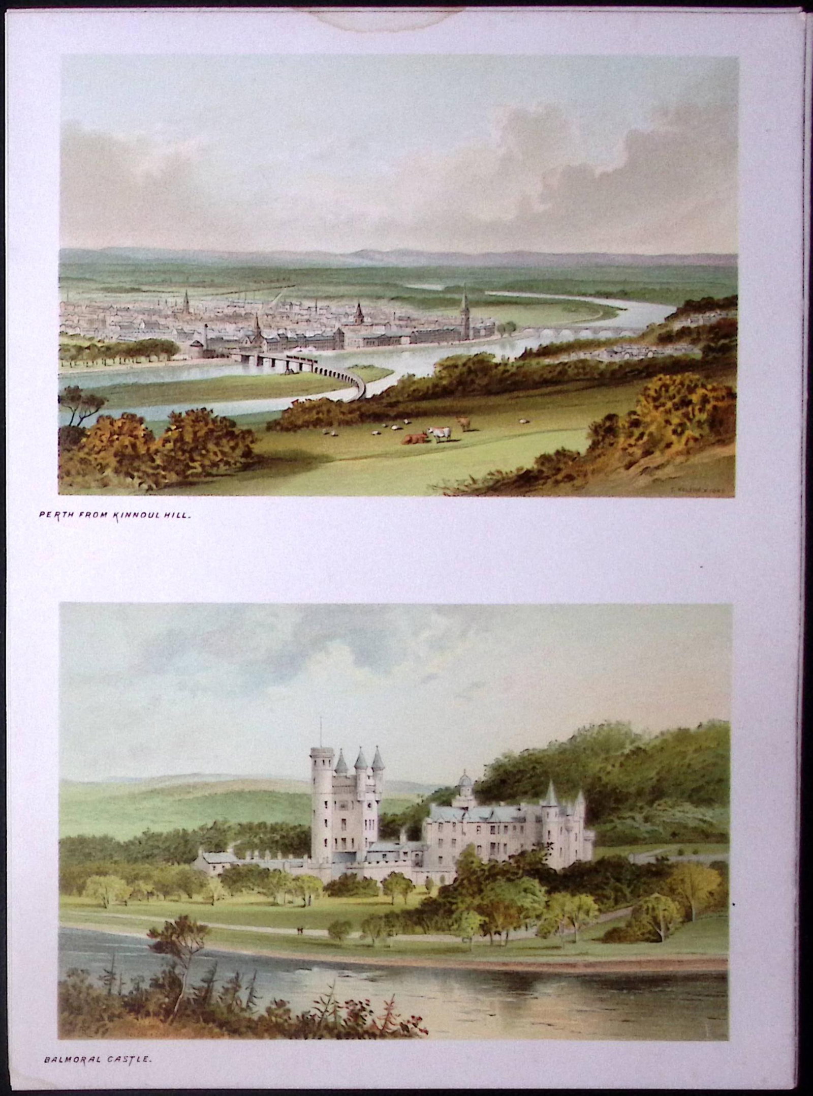 Scotland Balmoral Castle & a View of Perth View Antique Print-58: Title: Scotland Balmoral Castle & a View of Perth View Antique Print-58 Description: This Antique Illustration Has Been Removed from an First Edition of. Souvenir Of Scotland. Cities